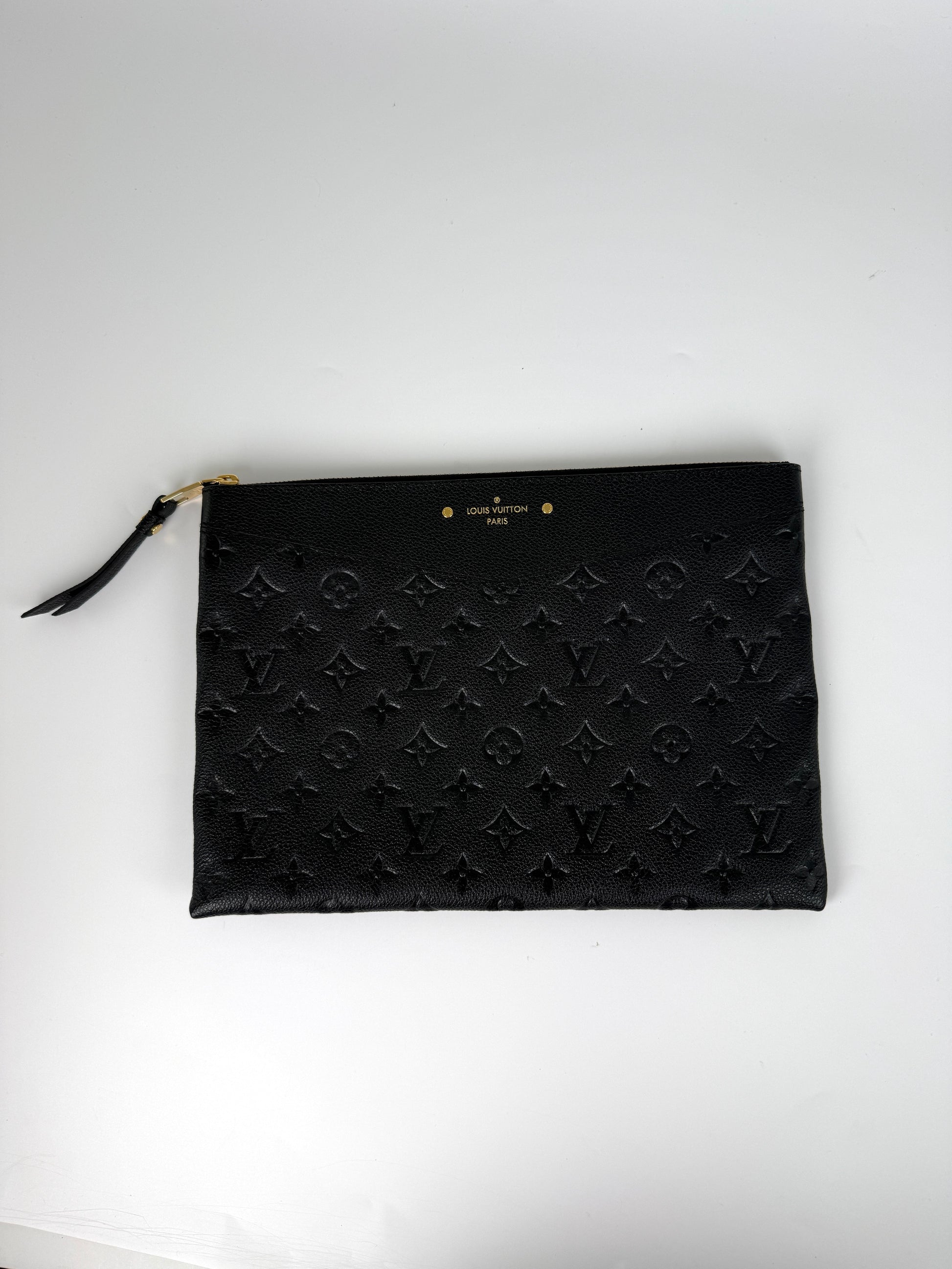 Louis Vuitton Empreinte Daily Zip Pouch Black Leather 