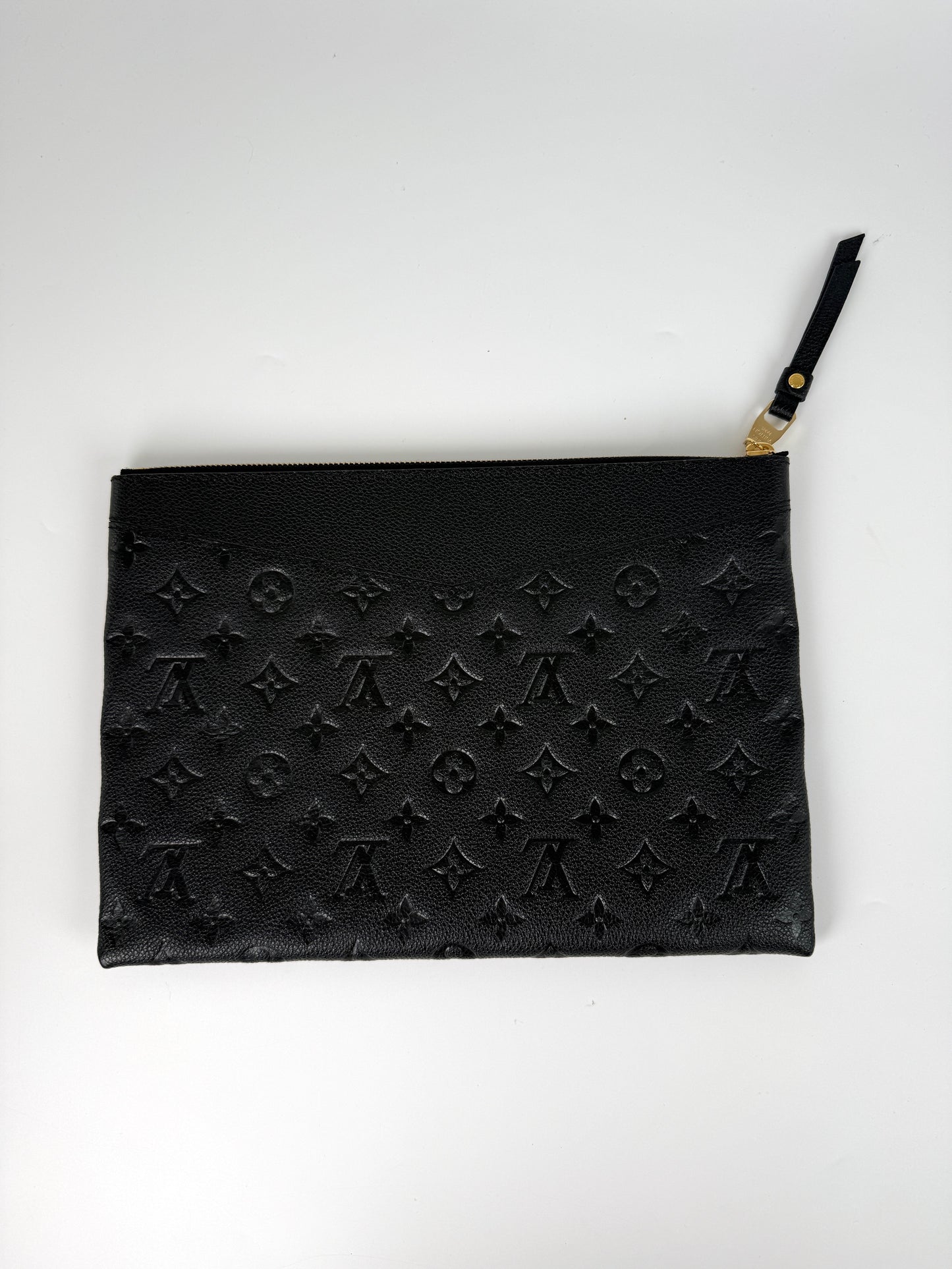 Louis Vuitton Empreinte Daily Zip Pouch Black Leather
