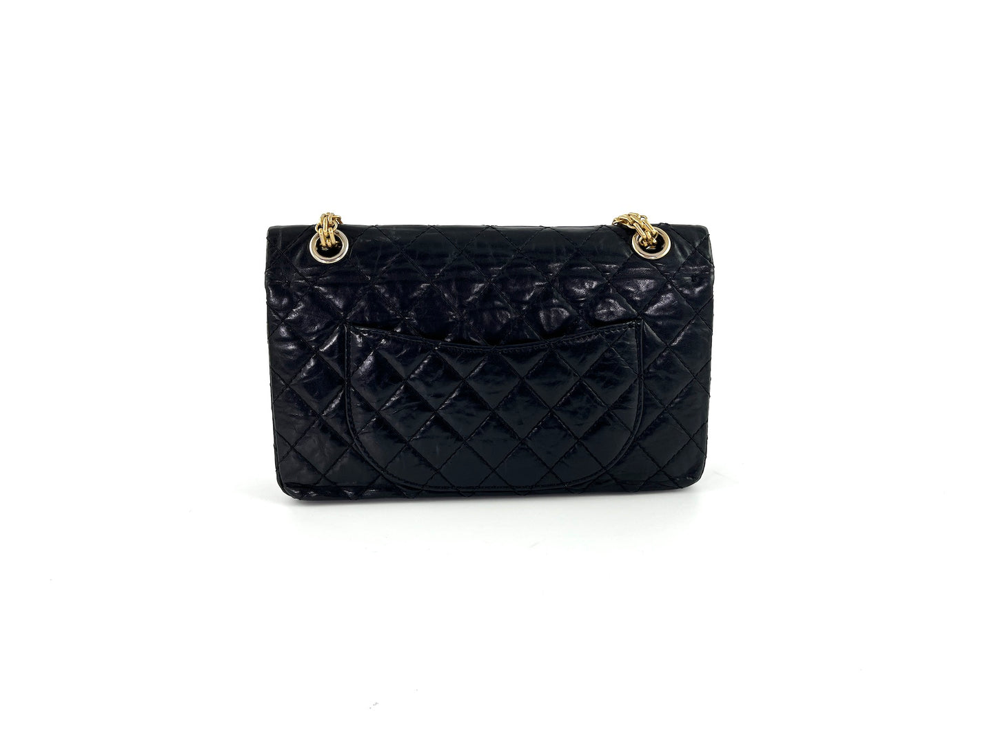 CHANEL Black 225 2005 Reissue 2.55 Quilted Leather Shoulder Crossbody Bag