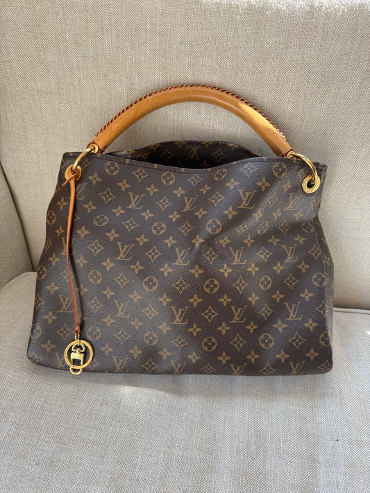 LOUIS VUITTON Artsy MM Monogram Canvas Brown Tote Shoulder Bag