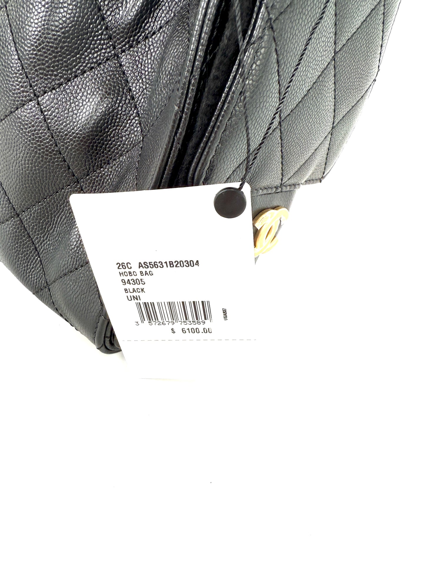 CHANEL 25 Mini Black Quilted Caviar Leather Shoulder Bag New with tag