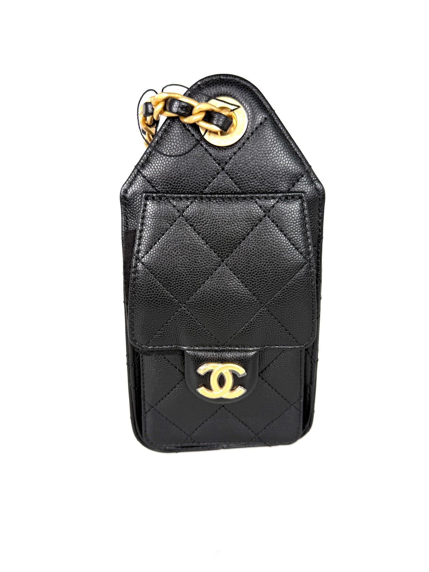 CHANEL 25 Mini Black Quilted Caviar Leather Shoulder Bag New with tag
