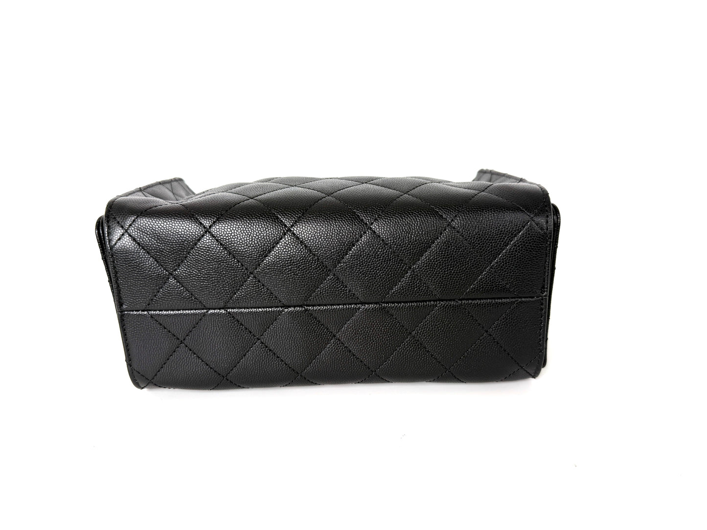 CHANEL 25 Mini Black Quilted Caviar Leather Shoulder Bag New with tag