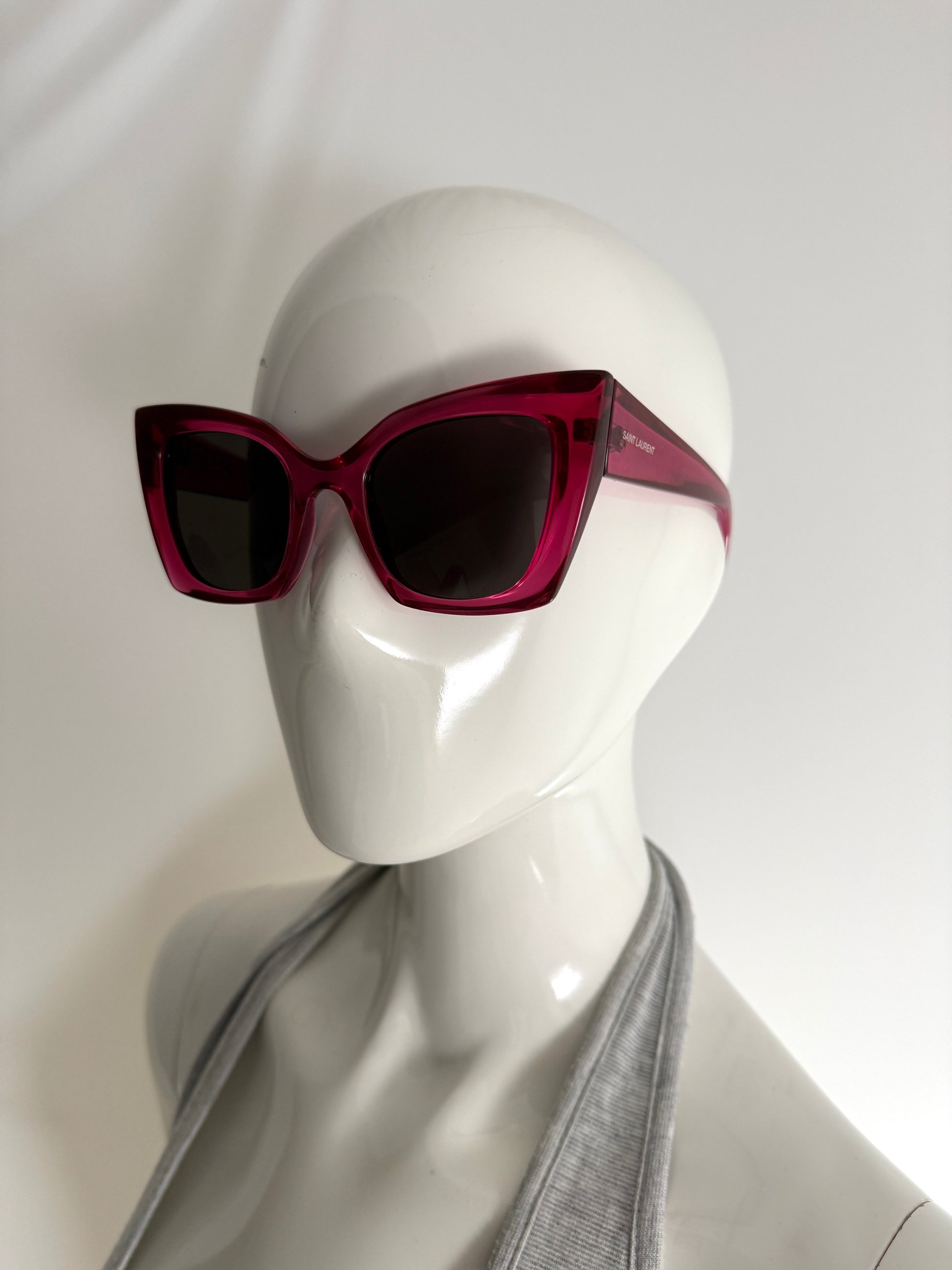 Saint Laurent SL 552 Pink Acetate Cat Eye Sunglasses