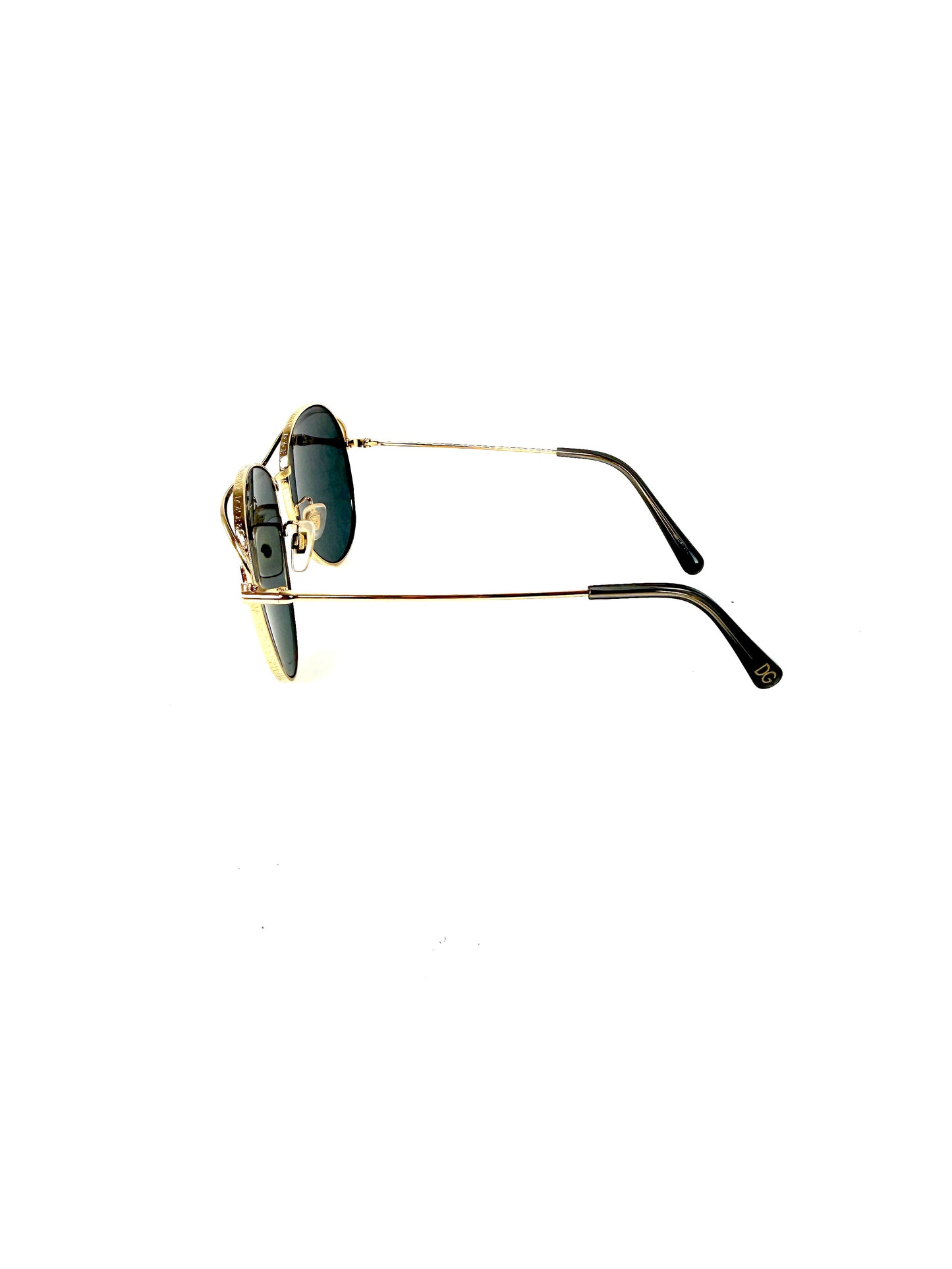 Dolce & Gabbana Metal Leopard Print Lens Gold Frame Aviator Sunglasses