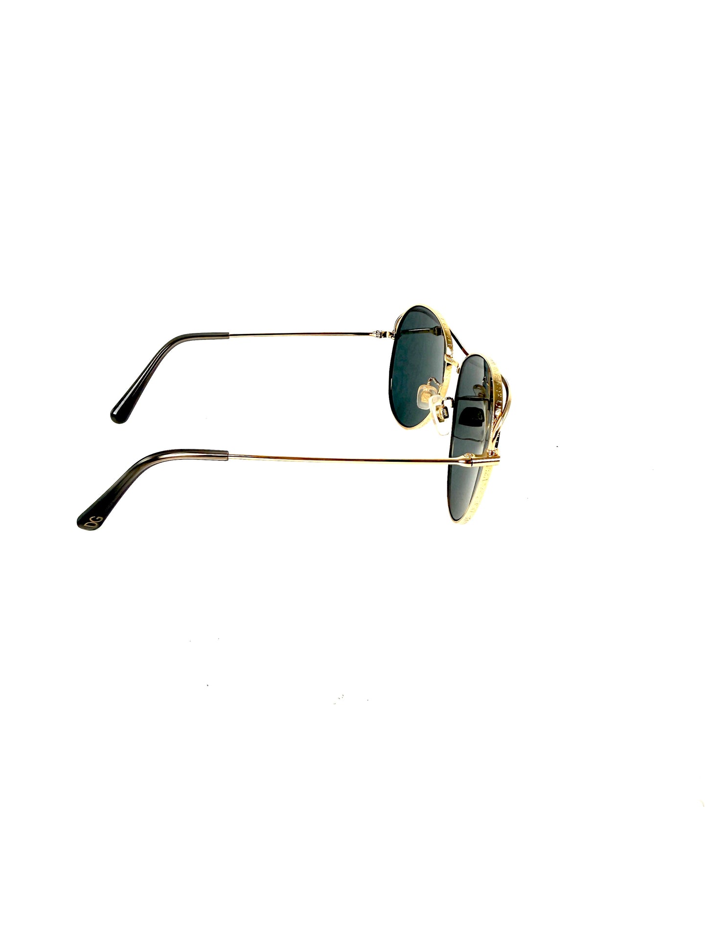 Dolce & Gabbana Metal Leopard Print Lens Gold Frame Aviator Sunglasses