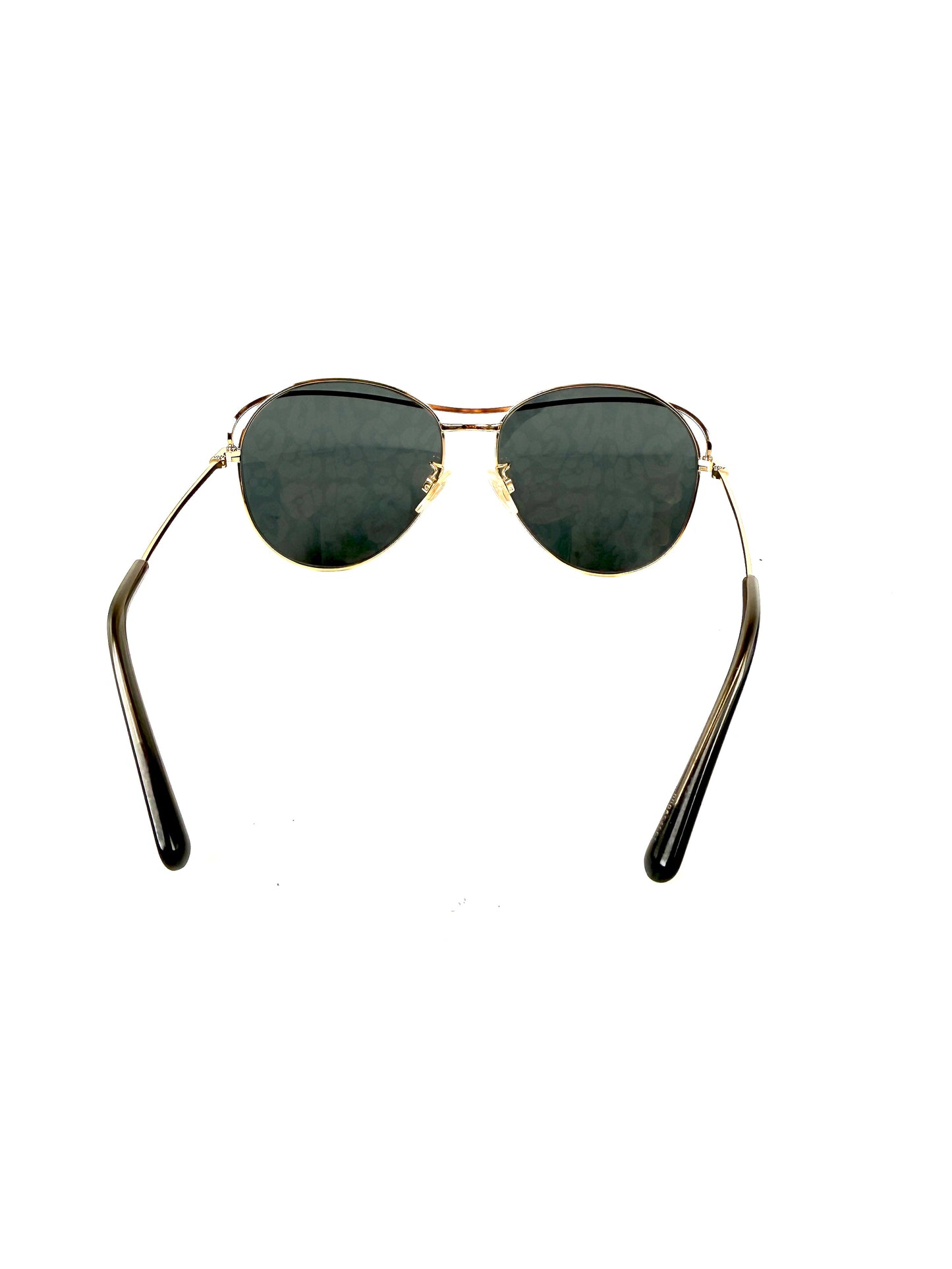 Dolce & Gabbana Metal Leopard Print Lens Gold Frame Aviator Sunglasses