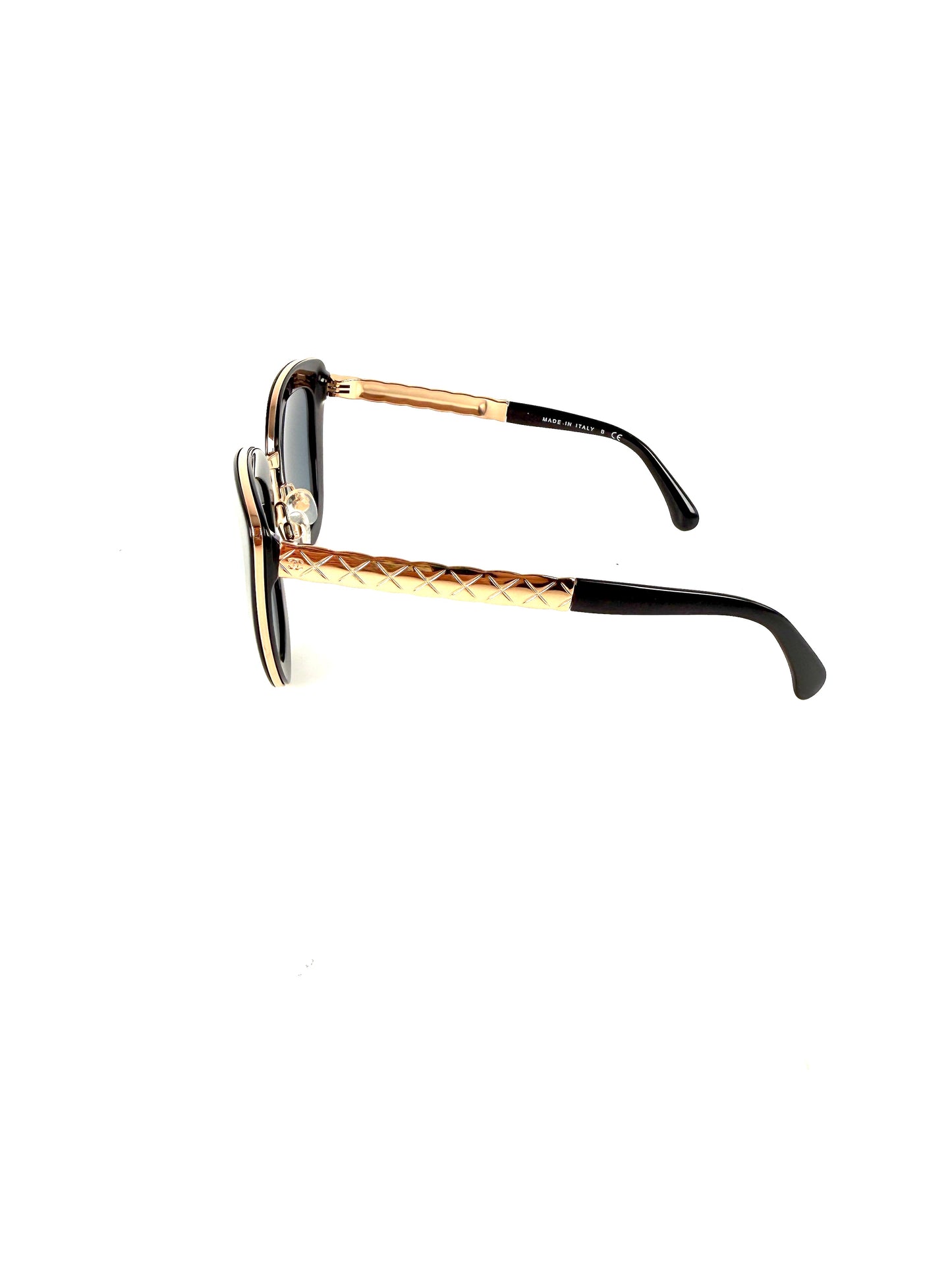 CHANEL 5368 Rose Gold Mirror Metal Acetate Cat Eye Sunglasses