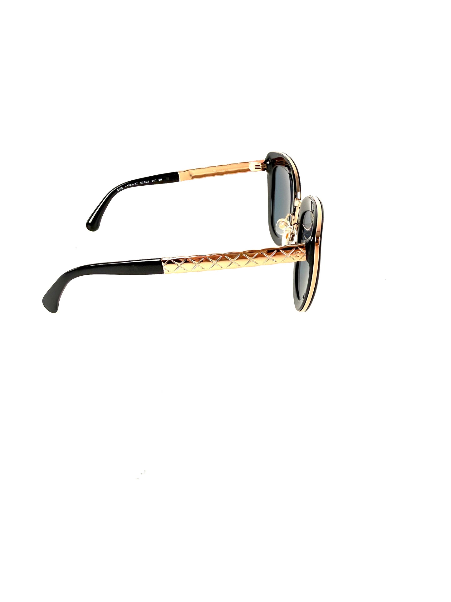 CHANEL 5368 Rose Gold Mirror Metal Acetate Cat Eye Sunglasses