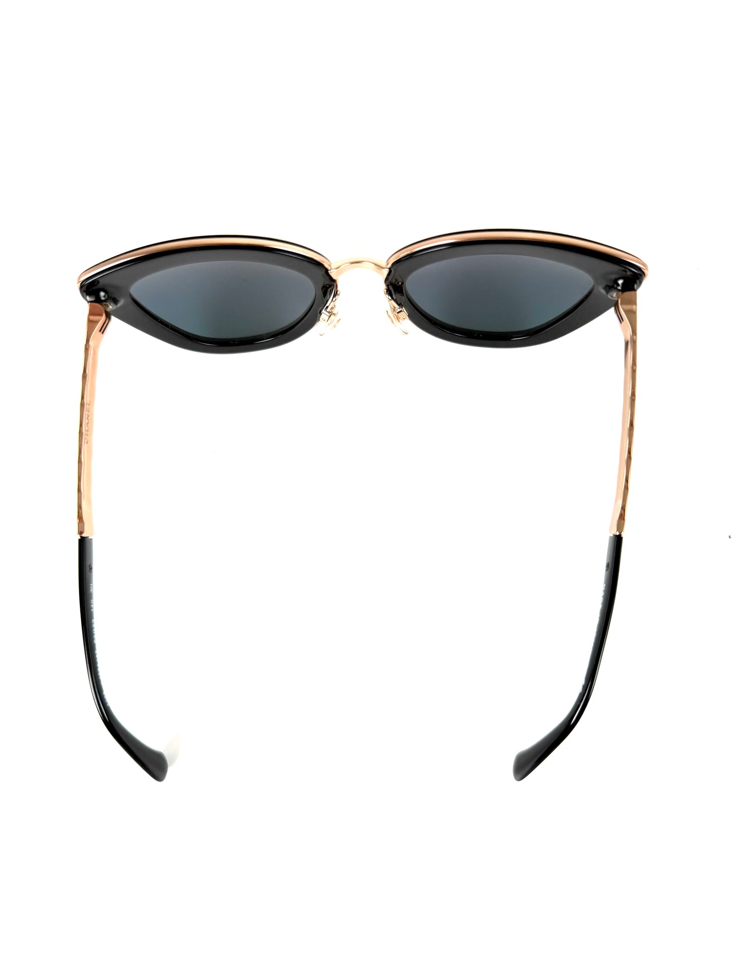 CHANEL 5368 Rose Gold Mirror Metal Acetate Cat Eye Sunglasses