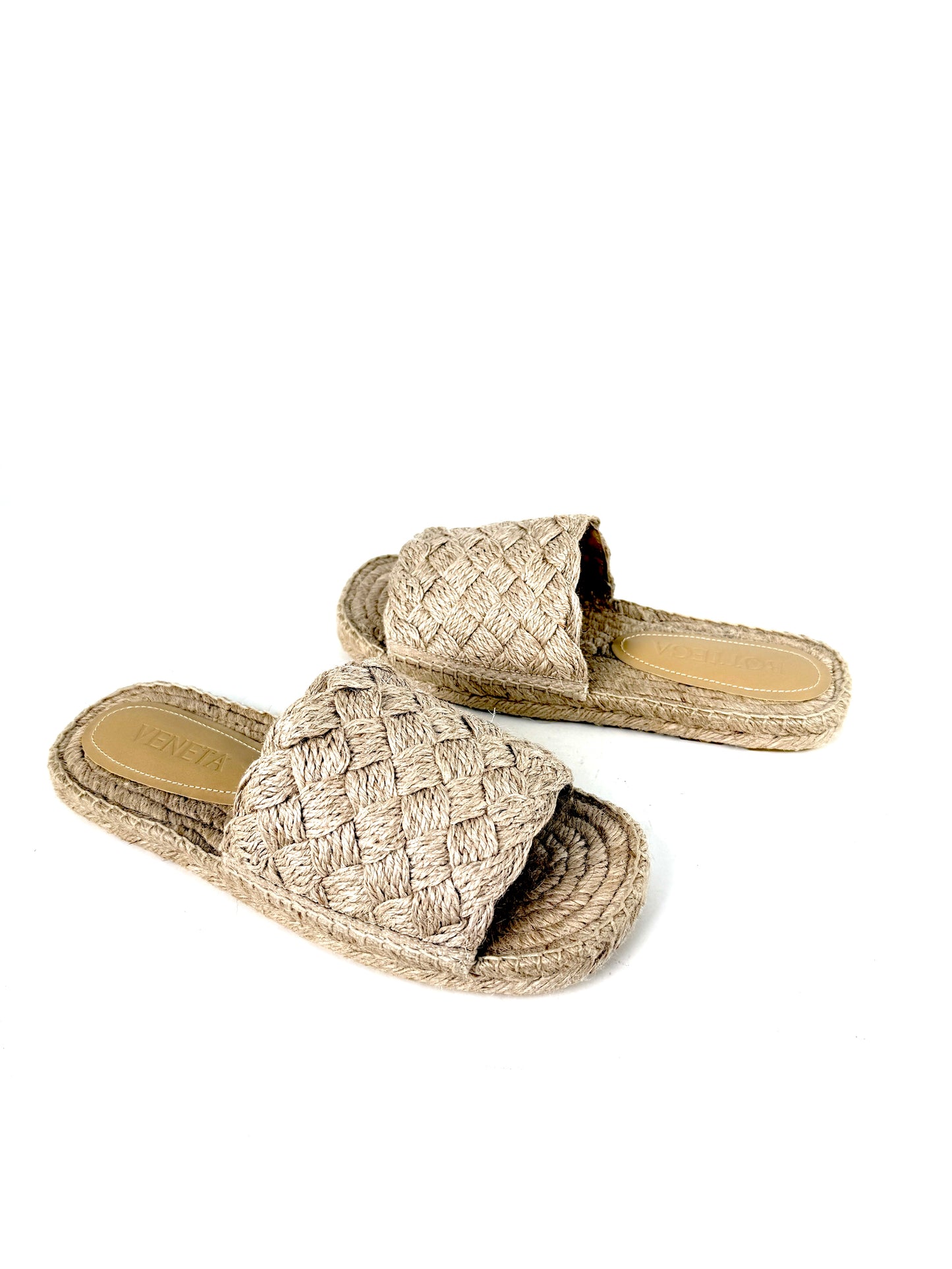 Bottega Veneta Jute Espadrille Natural Woven Slide Mules Sandals 39, 8.5 NIB