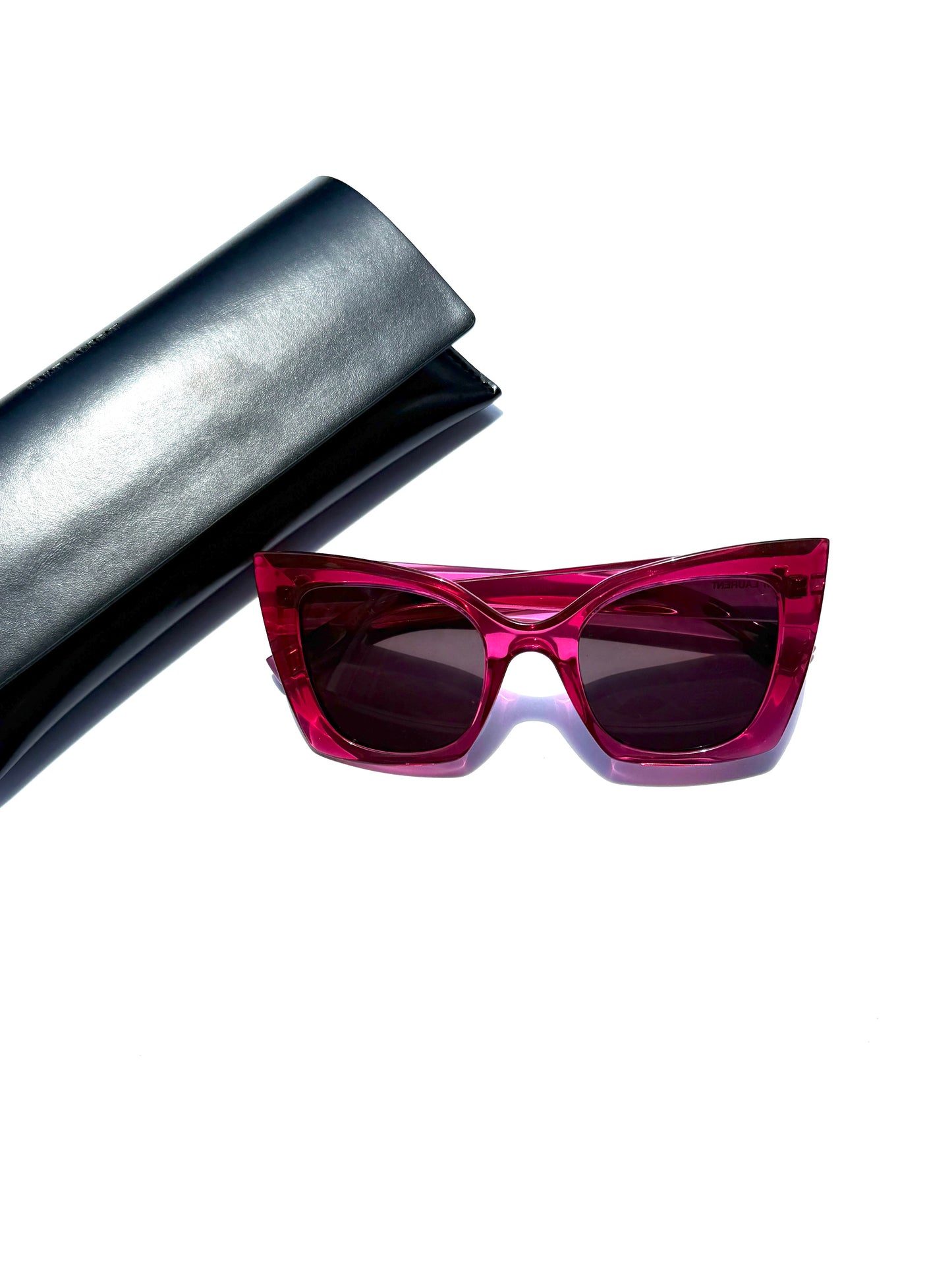 Saint Laurent SL 552 Pink Acetate Cat Eye Sunglasses