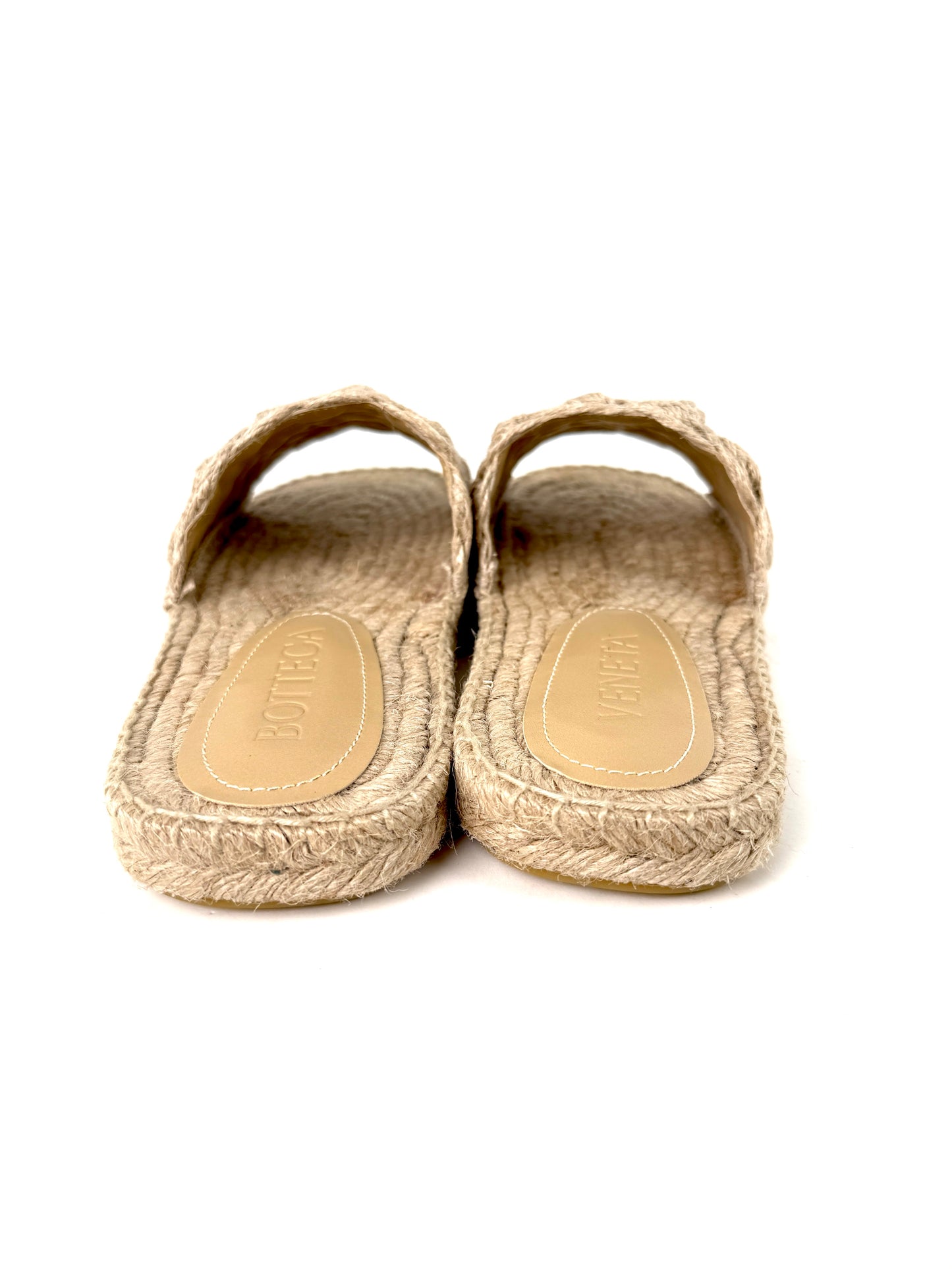 Bottega Veneta Jute Espadrille Natural Woven Slide Mules Sandals 39, 8.5 NIB