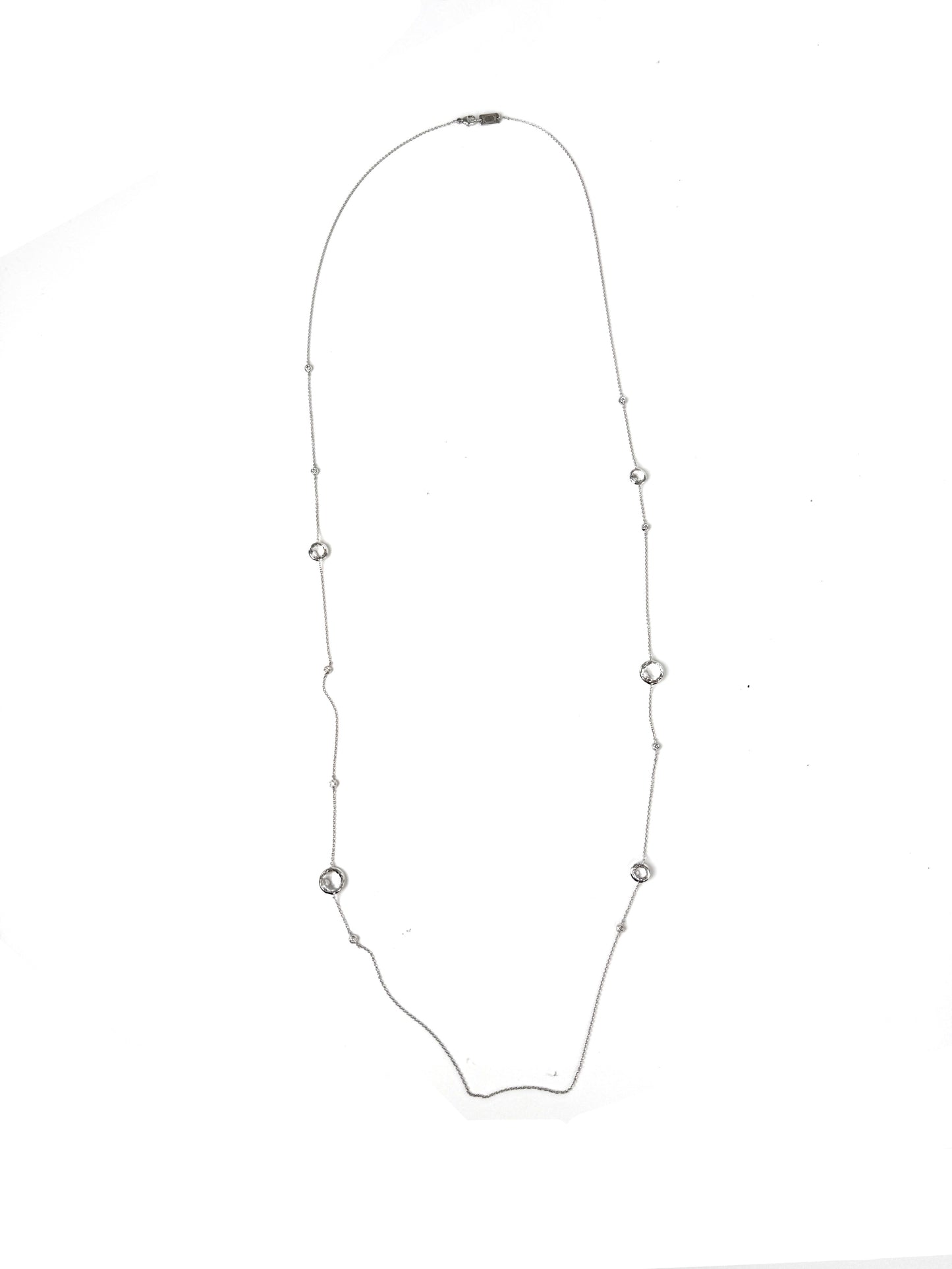 Ippolita Sterling Silver Rain Diamond Clear Quartz Long Station Necklace