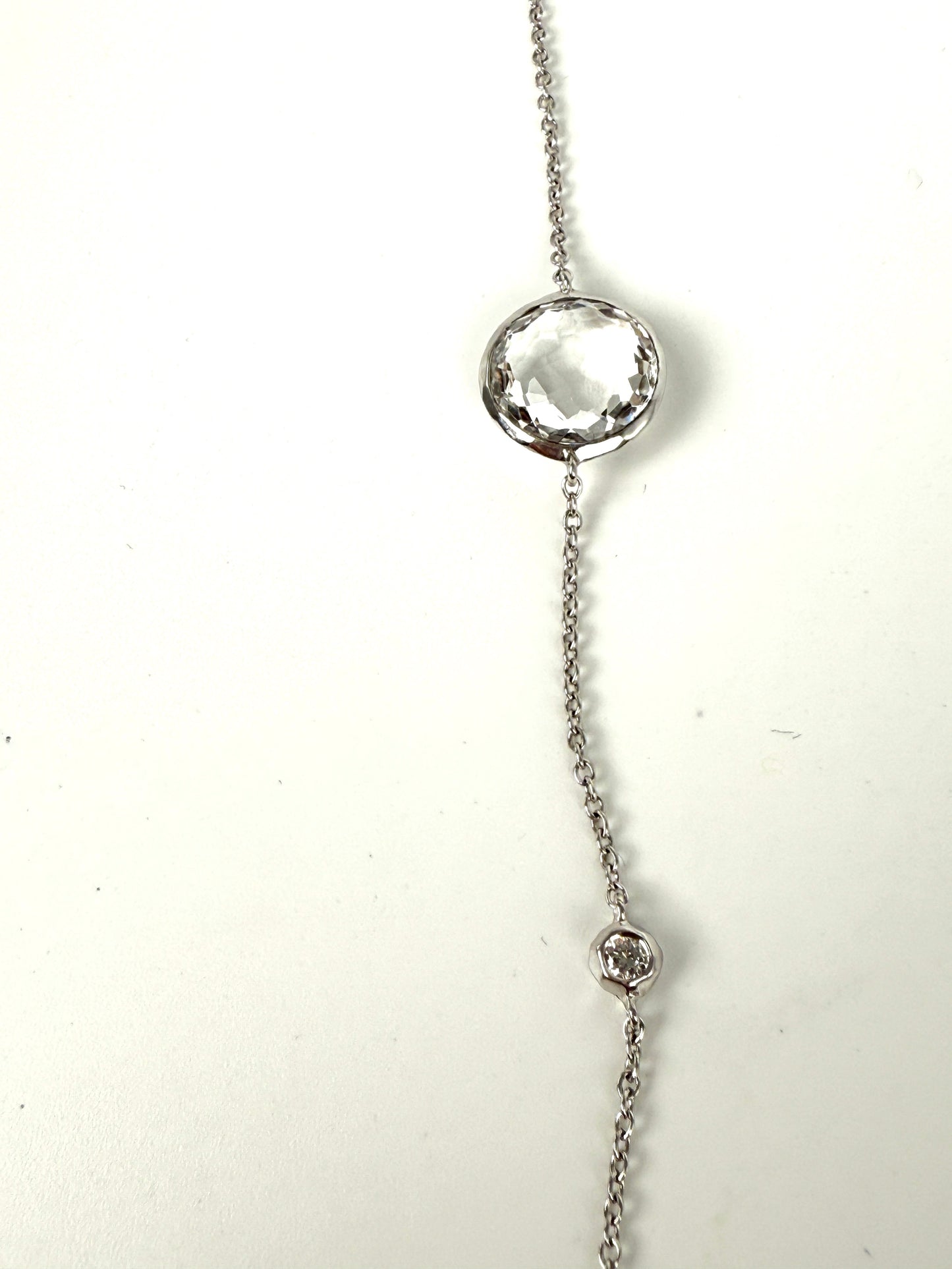 Ippolita Sterling Silver Rain Diamond Clear Quartz Long Station Necklace