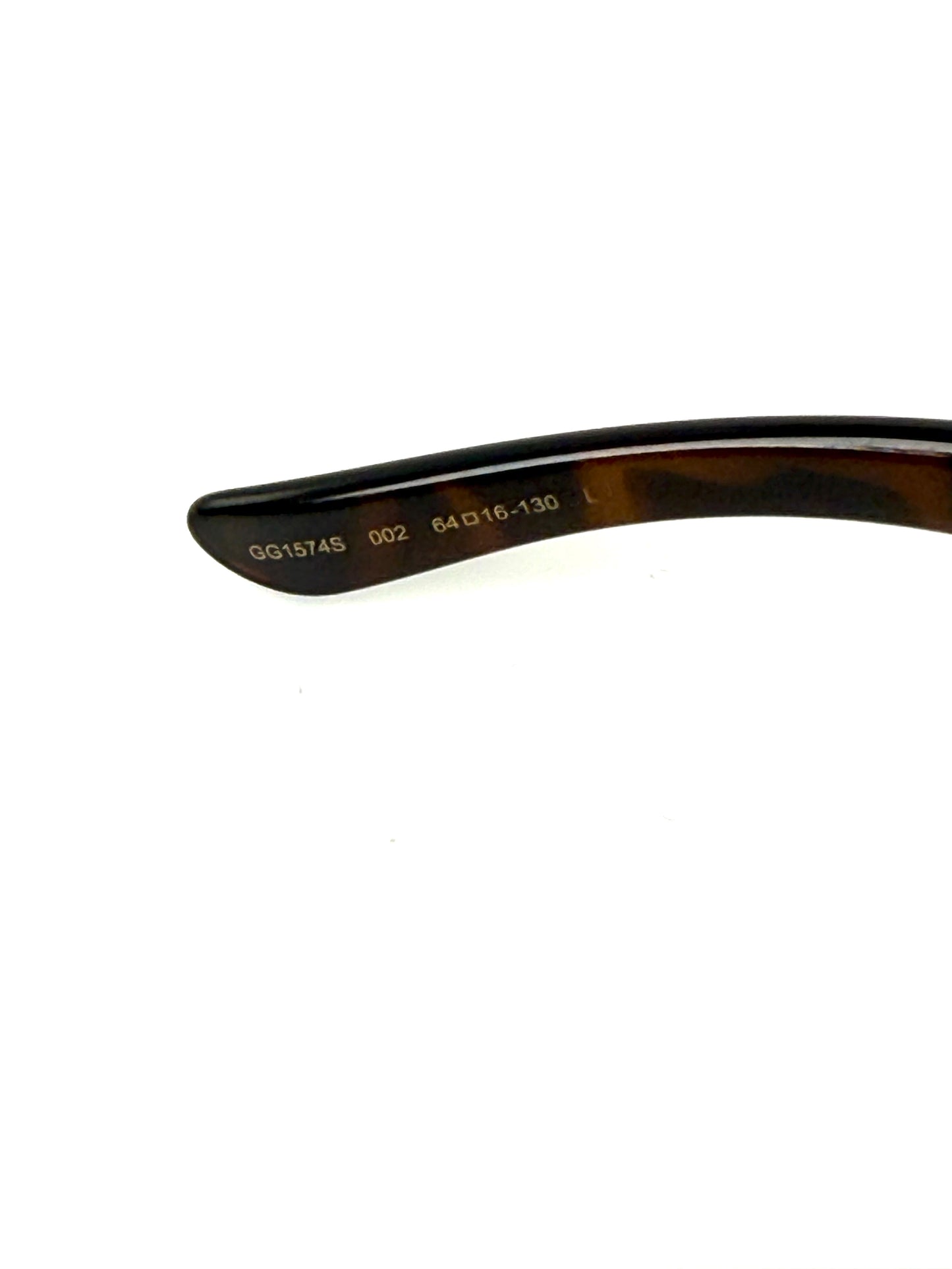 GUCCI Marcello GG157S 64mm Dark Brown Tortoise Acetate Rectangular Sunglasses