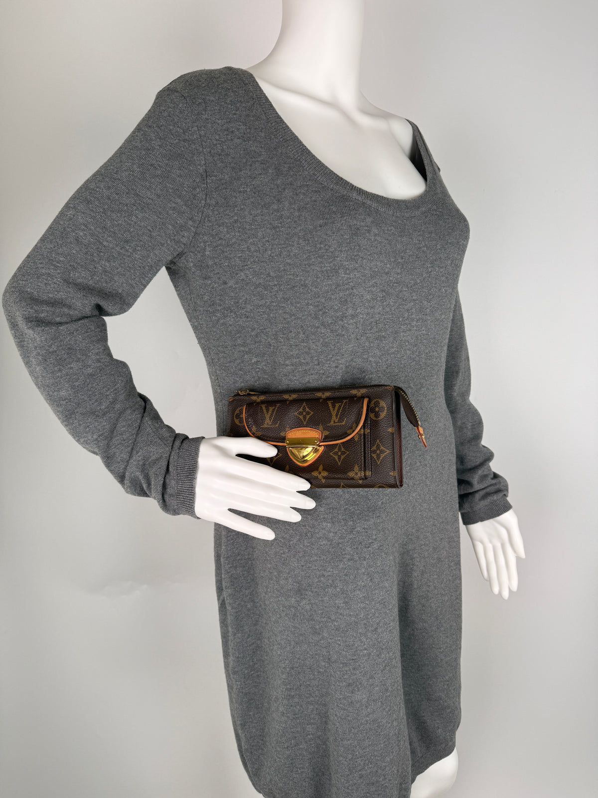 Louis Vuitton Astrid Monogram Brown Canvas Zip Wallet Wristlet