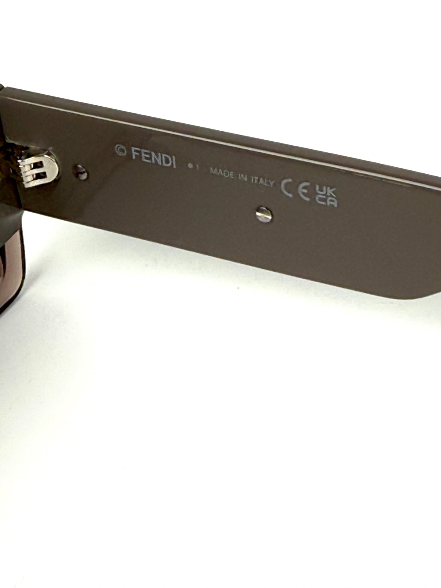 FENDI FE40073U Gray Blue Acetate Rectangular Sunglasses