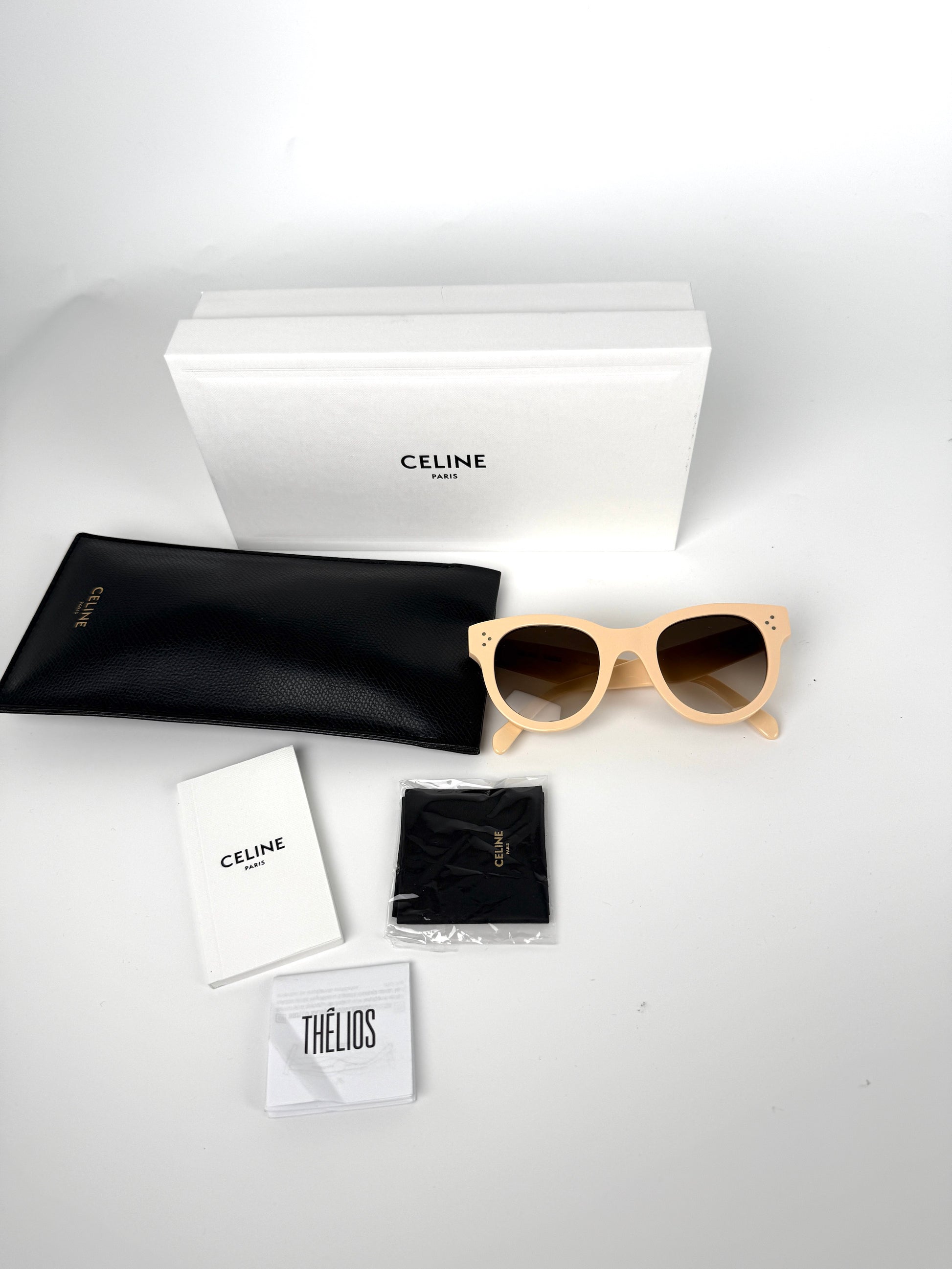 CELINE CL4003 Light Beige Acetate Classic Sunglasses