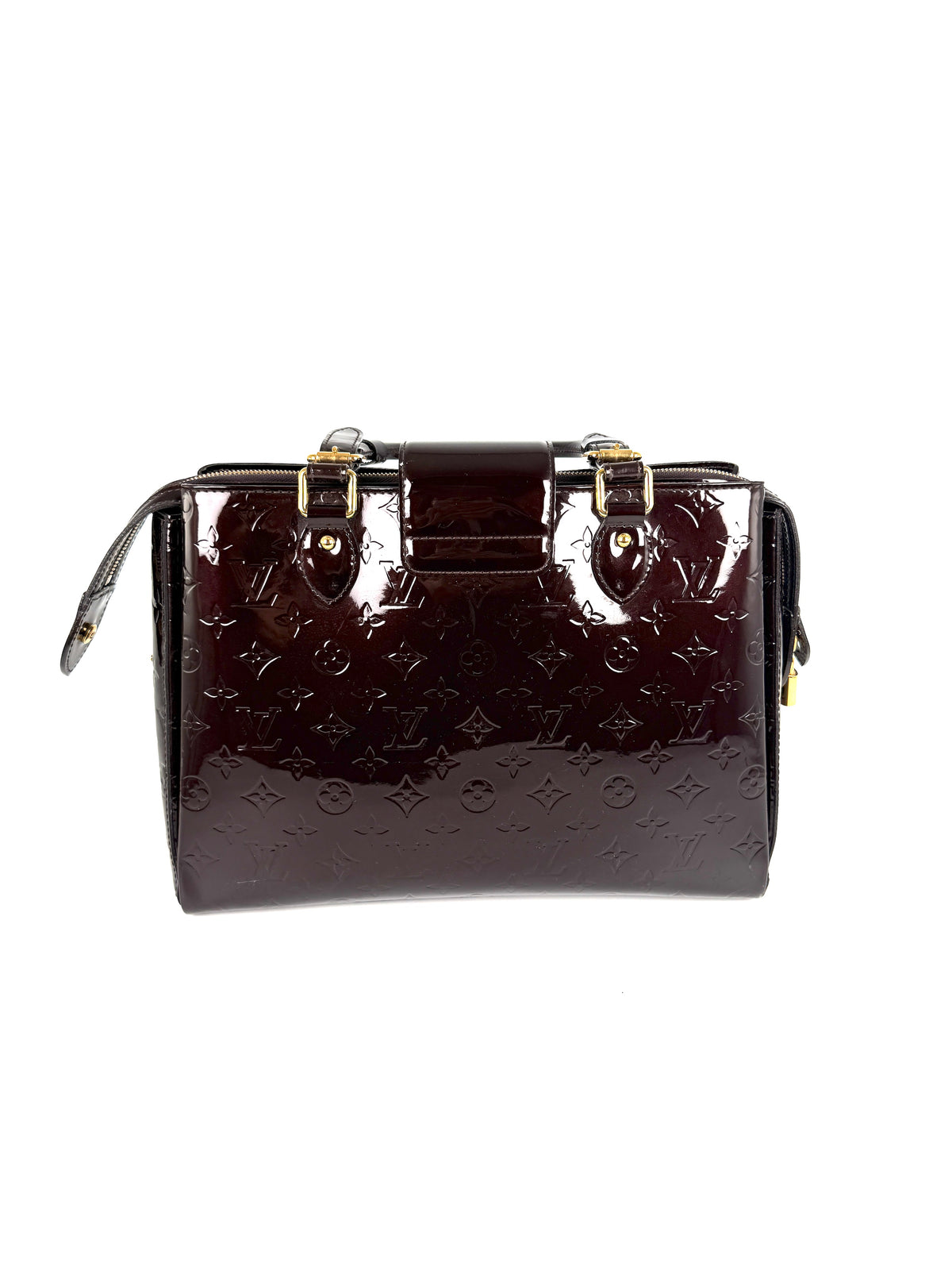 Louis Vuitton Vintage Melrose Avenue Vernis Amarante Monogram Satchel Top Handle Bag Briefcase
