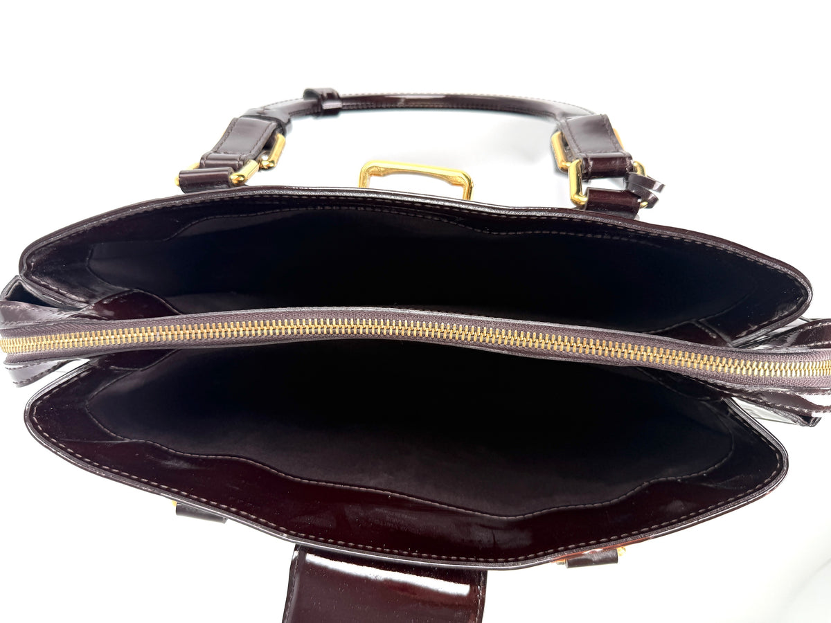 Louis Vuitton Vintage Melrose Avenue Vernis Amarante Monogram Satchel Top Handle Bag Briefcase