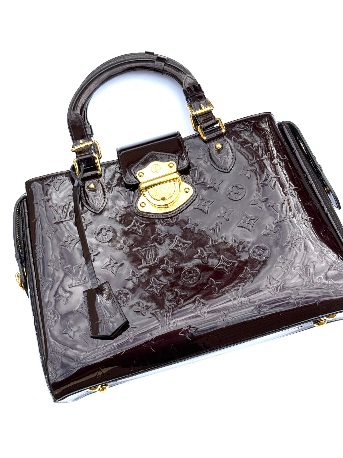 Louis Vuitton Vintage Melrose Avenue Vernis Amarante Monogram Satchel Top Handle Bag Briefcase