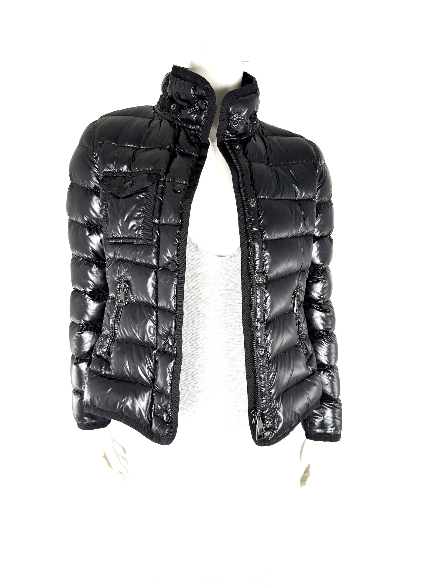 Moncler Armoire Giubbotto Black Hooded Fur Trimmed Puffer Down Coat Jacket 1 S