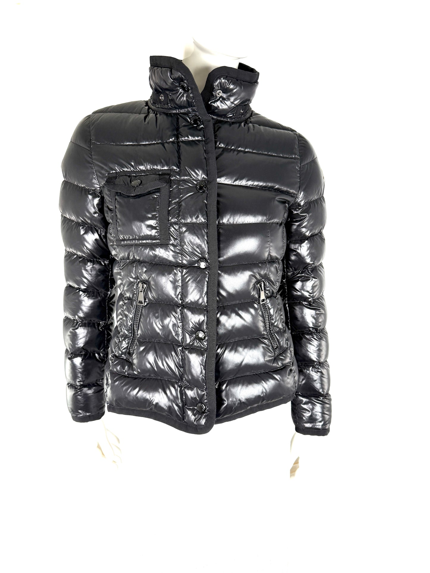 Moncler Armoire Giubbotto Black Hooded Fur Trimmed Puffer Down Coat Jacket 1 S