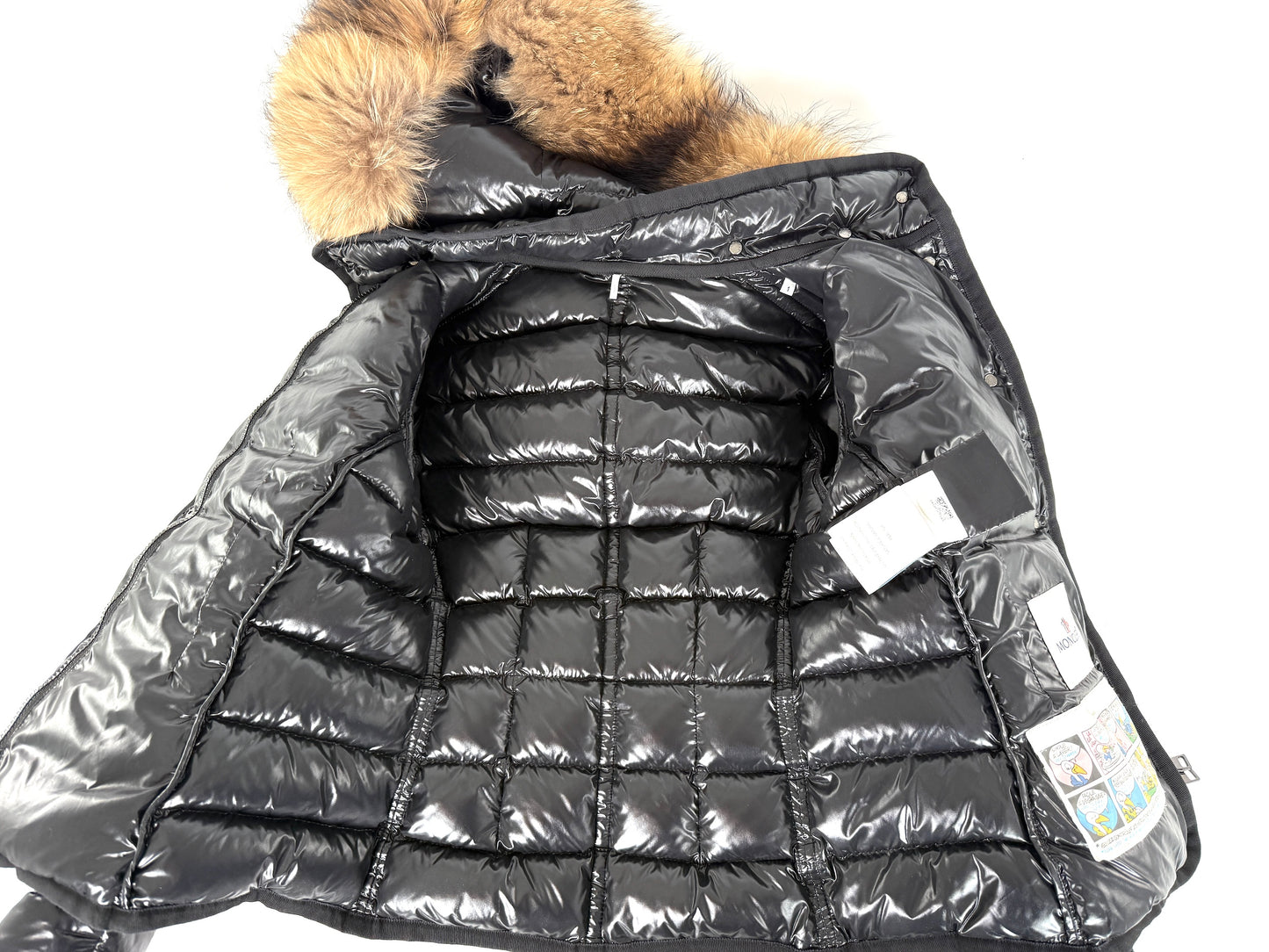 Moncler Armoire Giubbotto Black Hooded Fur Trimmed Puffer Down Coat Jacket 1 S