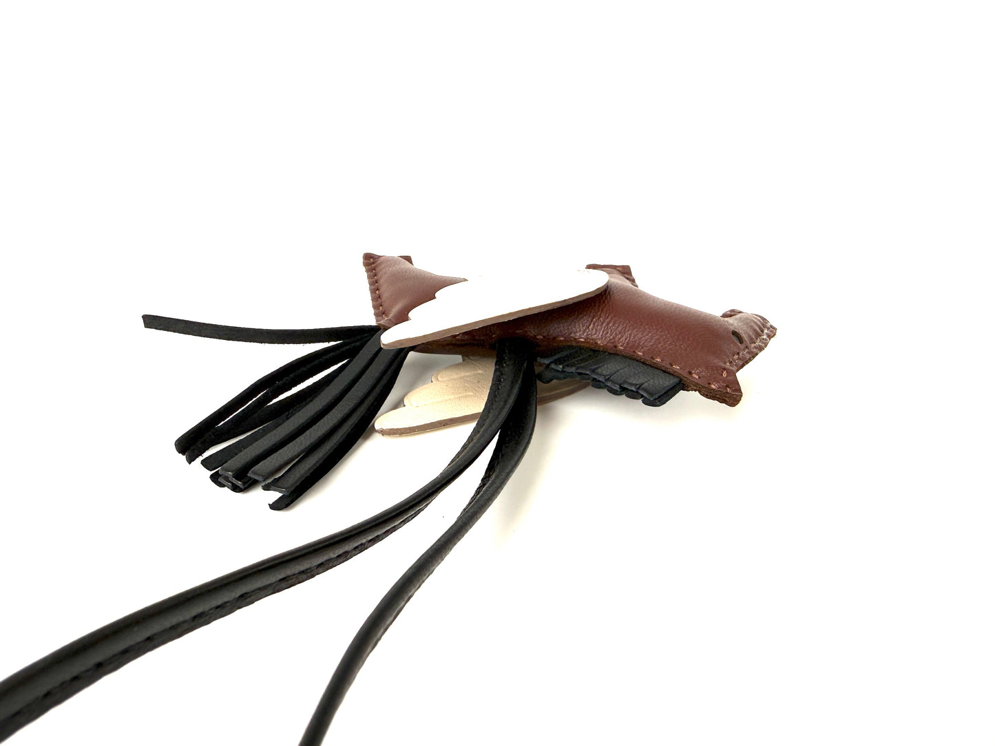 Hermes Pegasus Rodeo Terre Noir Craie Milo Lambskin PM Bag Charm New
