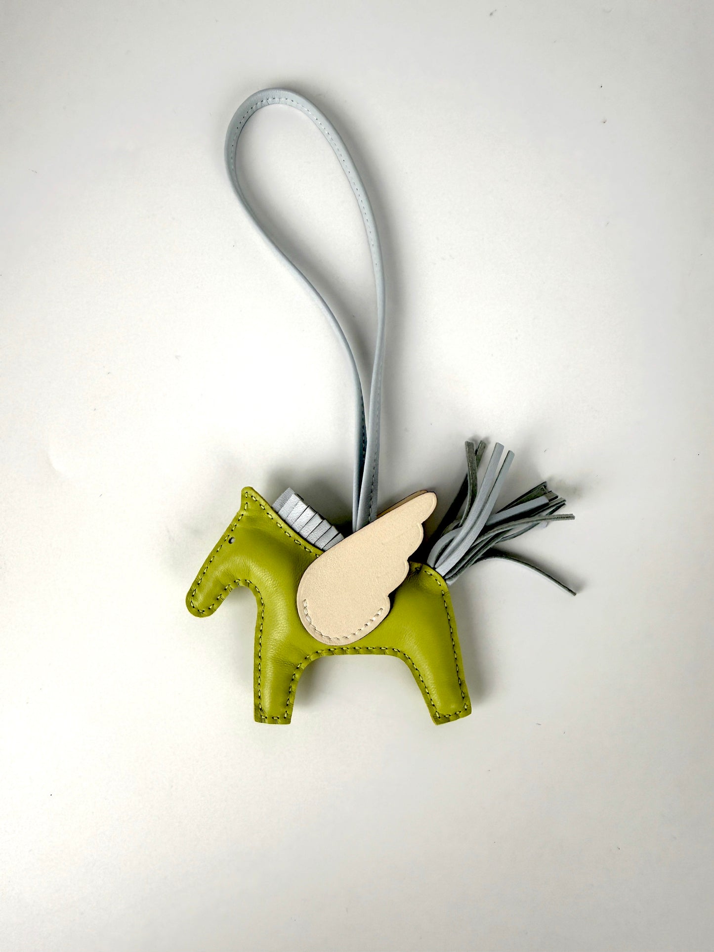 Hermes Pegase Rodeo Grigri Milo Jaune Bourgeon Bleu Brume Nata Lambskin PM Horse Bag Charm