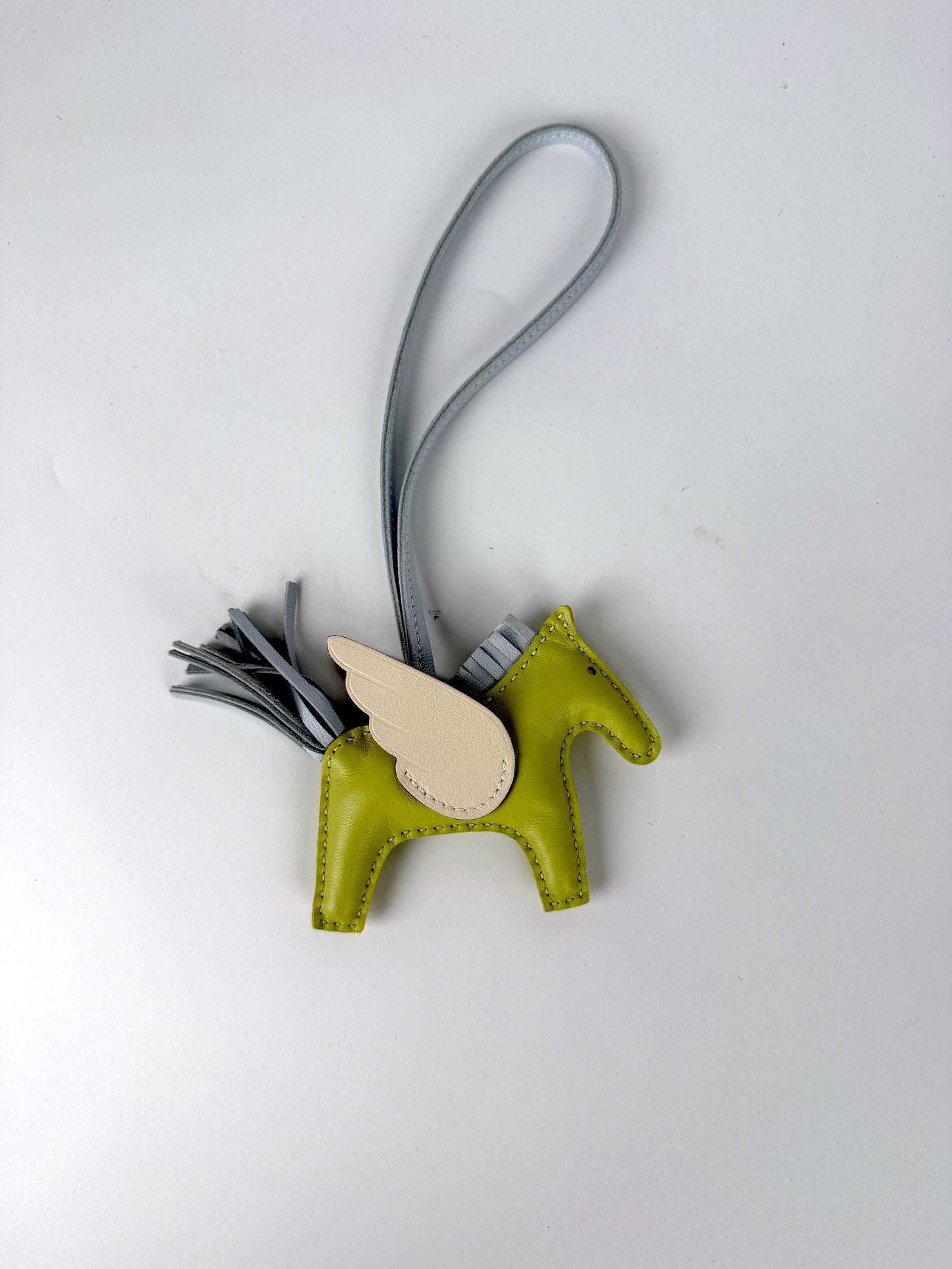 Hermes Pegase Rodeo Grigri Milo Jaune Bourgeon Bleu Brume Nata Lambskin PM Horse Bag Charm