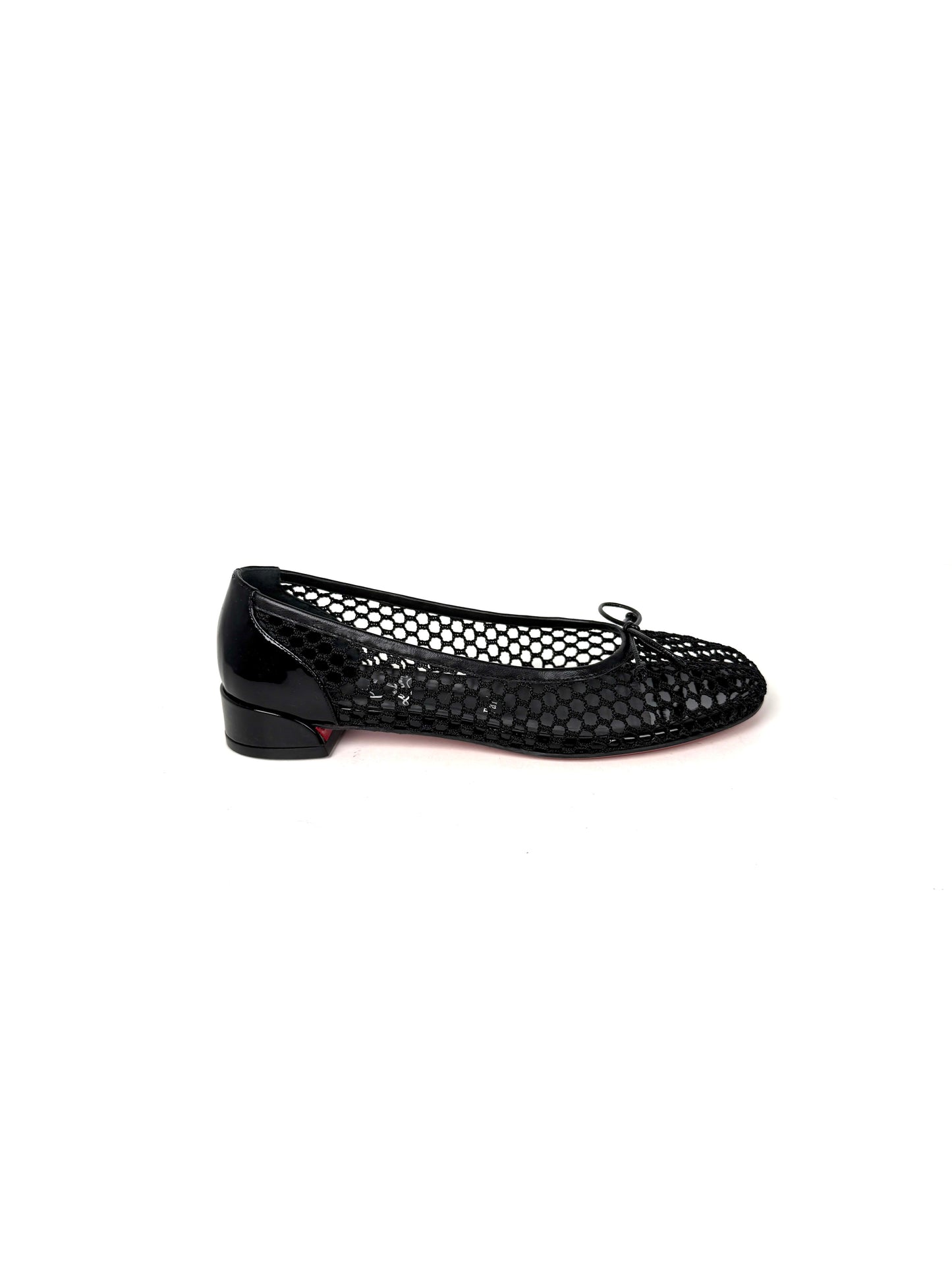  New Christian Louboutin Sweetie Jane Mesh Black Flats 38.5 8