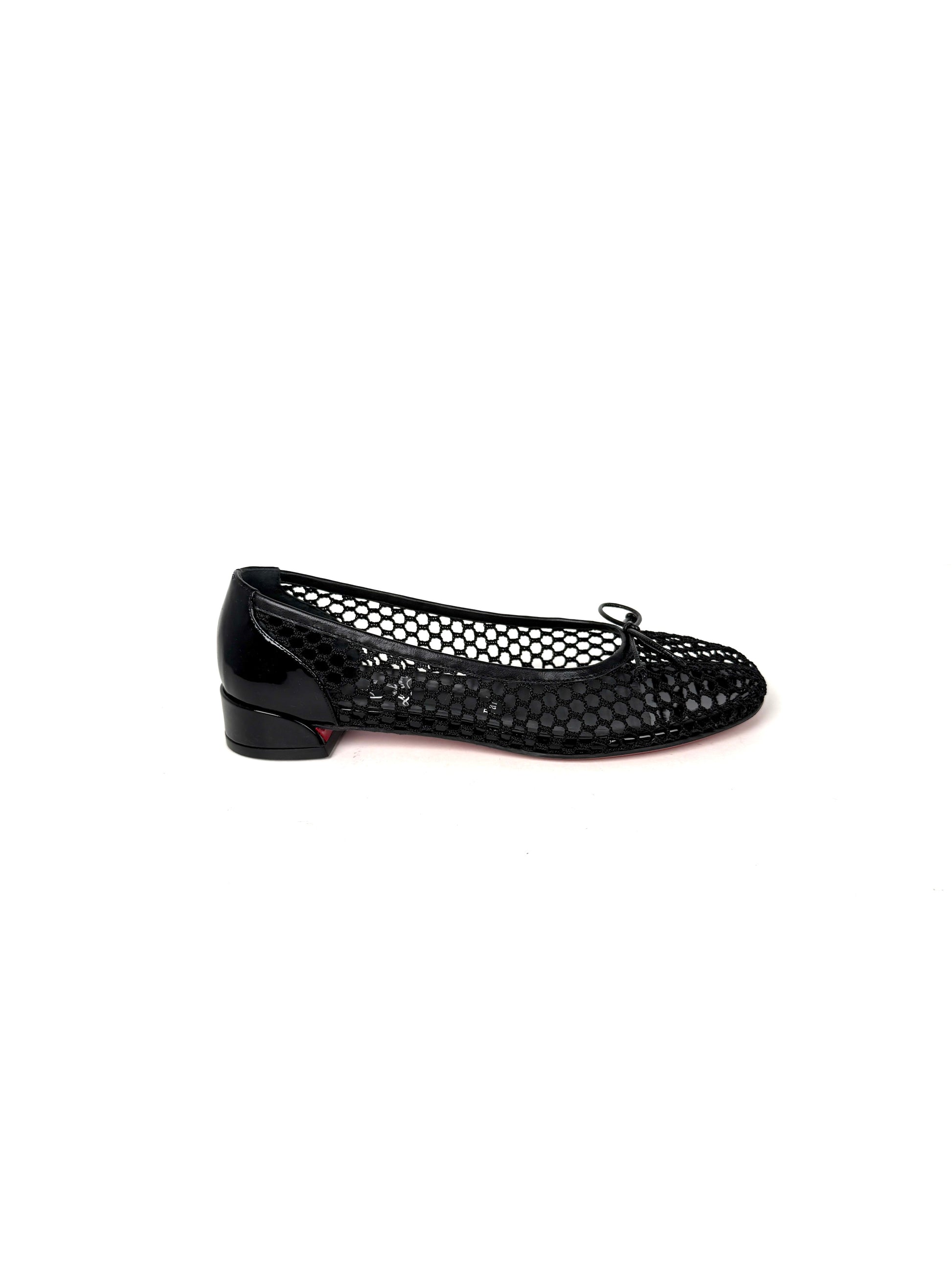  New Christian Louboutin Sweetie Jane Mesh Black Flats 38.5 8