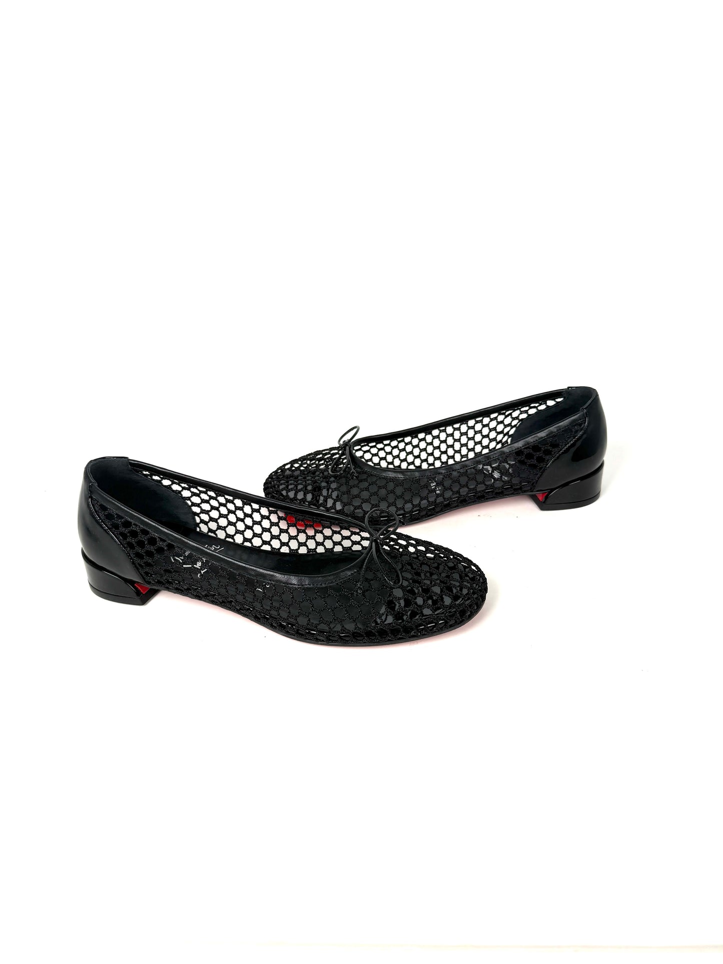  New Christian Louboutin Sweetie Jane Mesh Black Flats 38.5 8