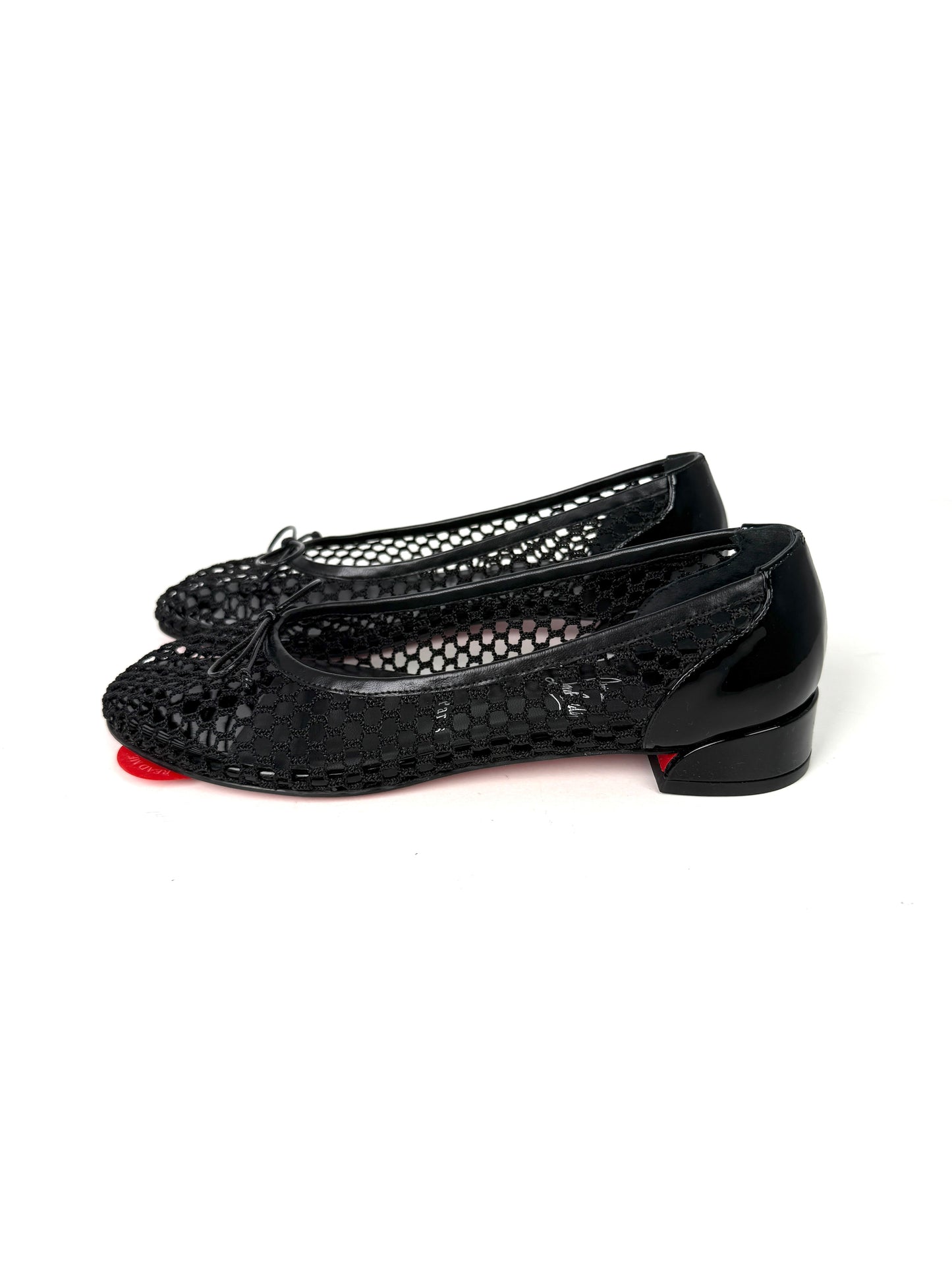 New Christian Louboutin Sweetie Jane Mesh Black Flats 38.5 8