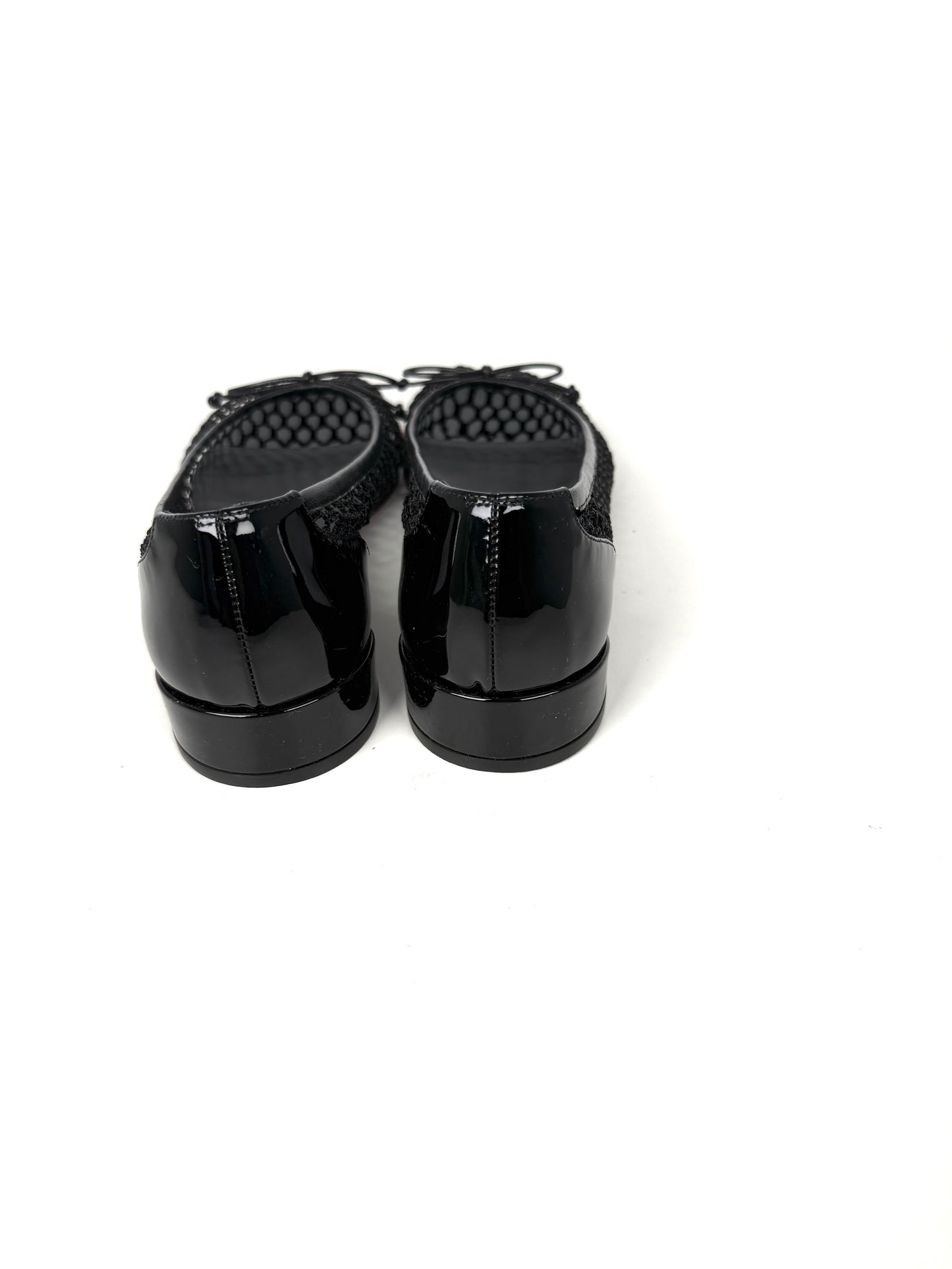 New Christian Louboutin Sweetie Jane Mesh Black Flats 38.5 8