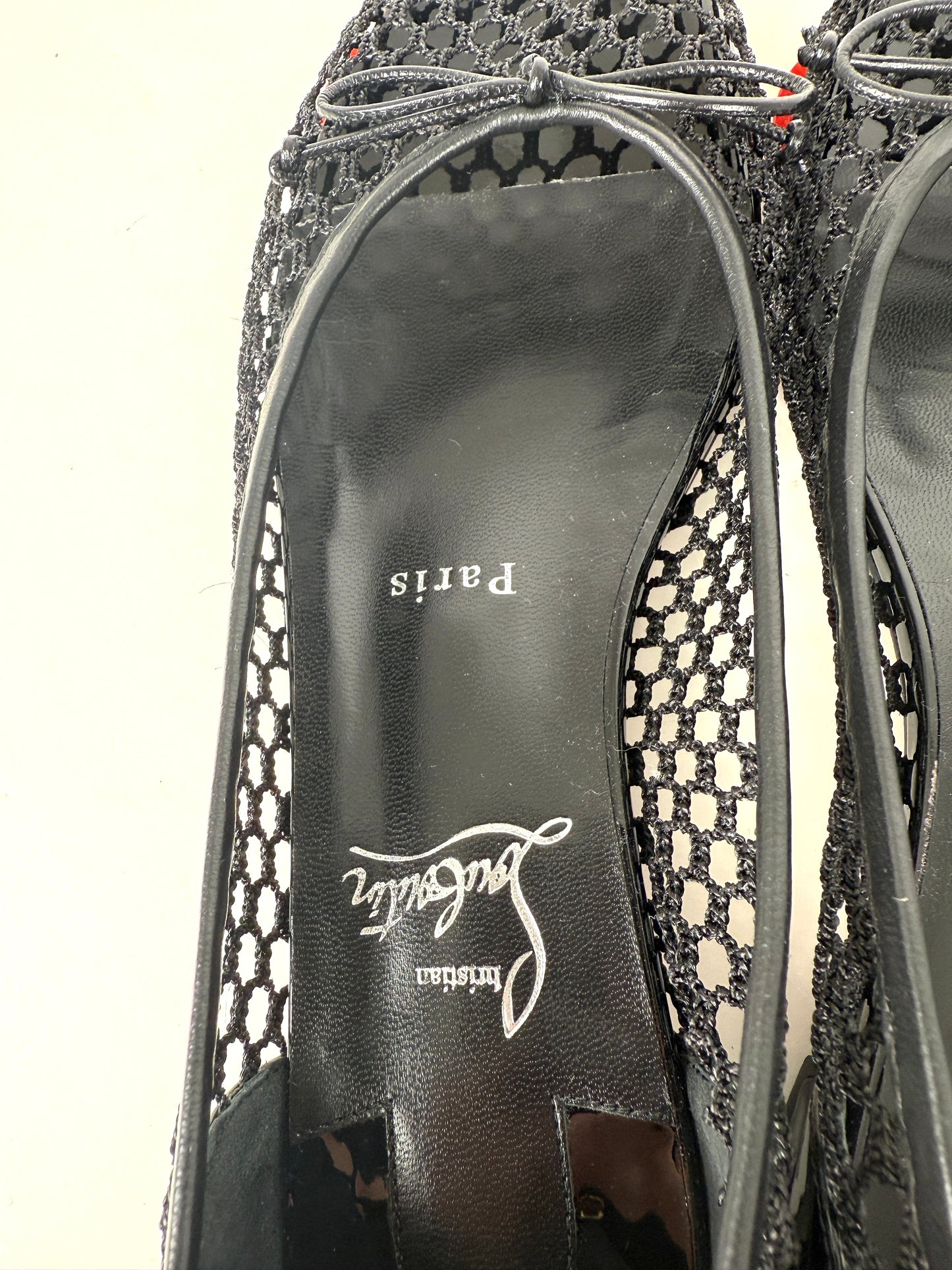 New Christian Louboutin Sweetie Jane Mesh Black Flats 38.5 8