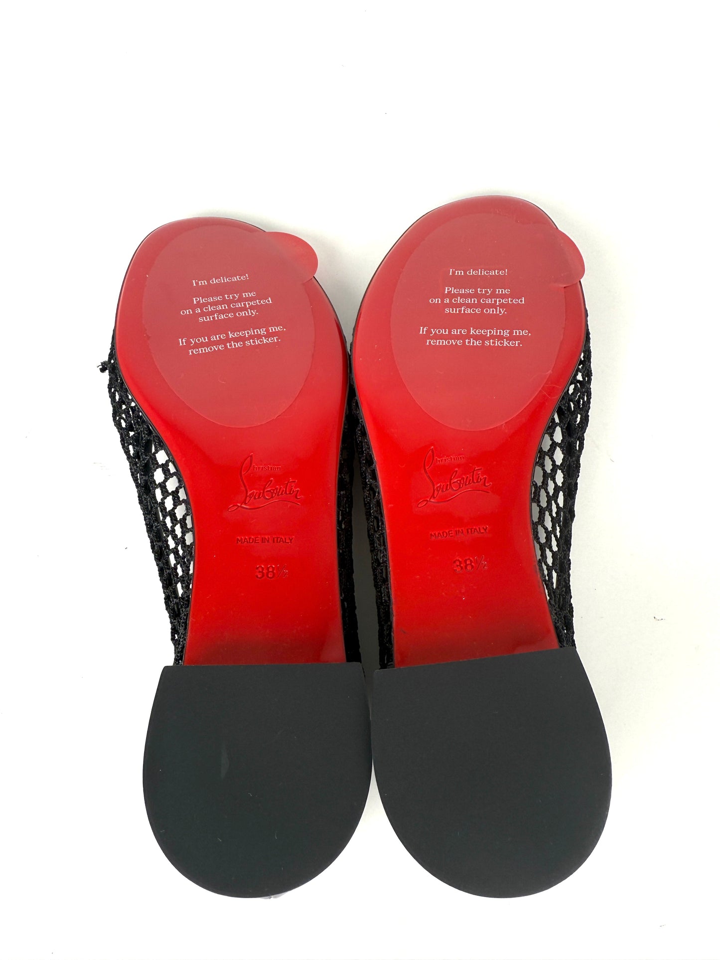 New Christian Louboutin Sweetie Jane Mesh Black Flats 38.5 8