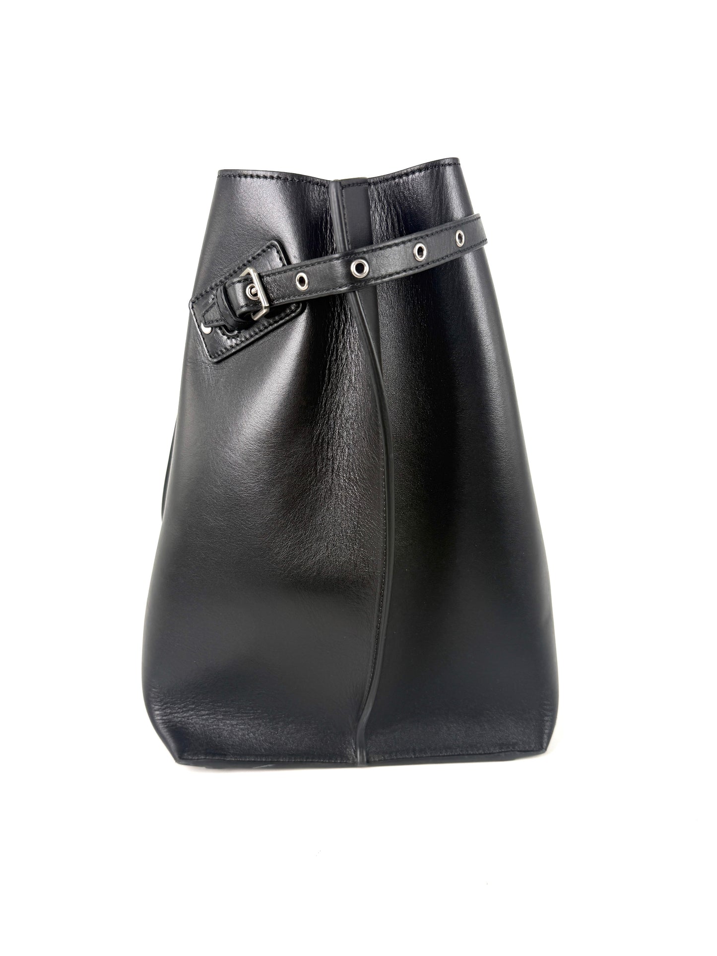 Proenza Schouler Day Smooth Carryall Calfskin Black Buckle Leather Tote Shoulder Bag