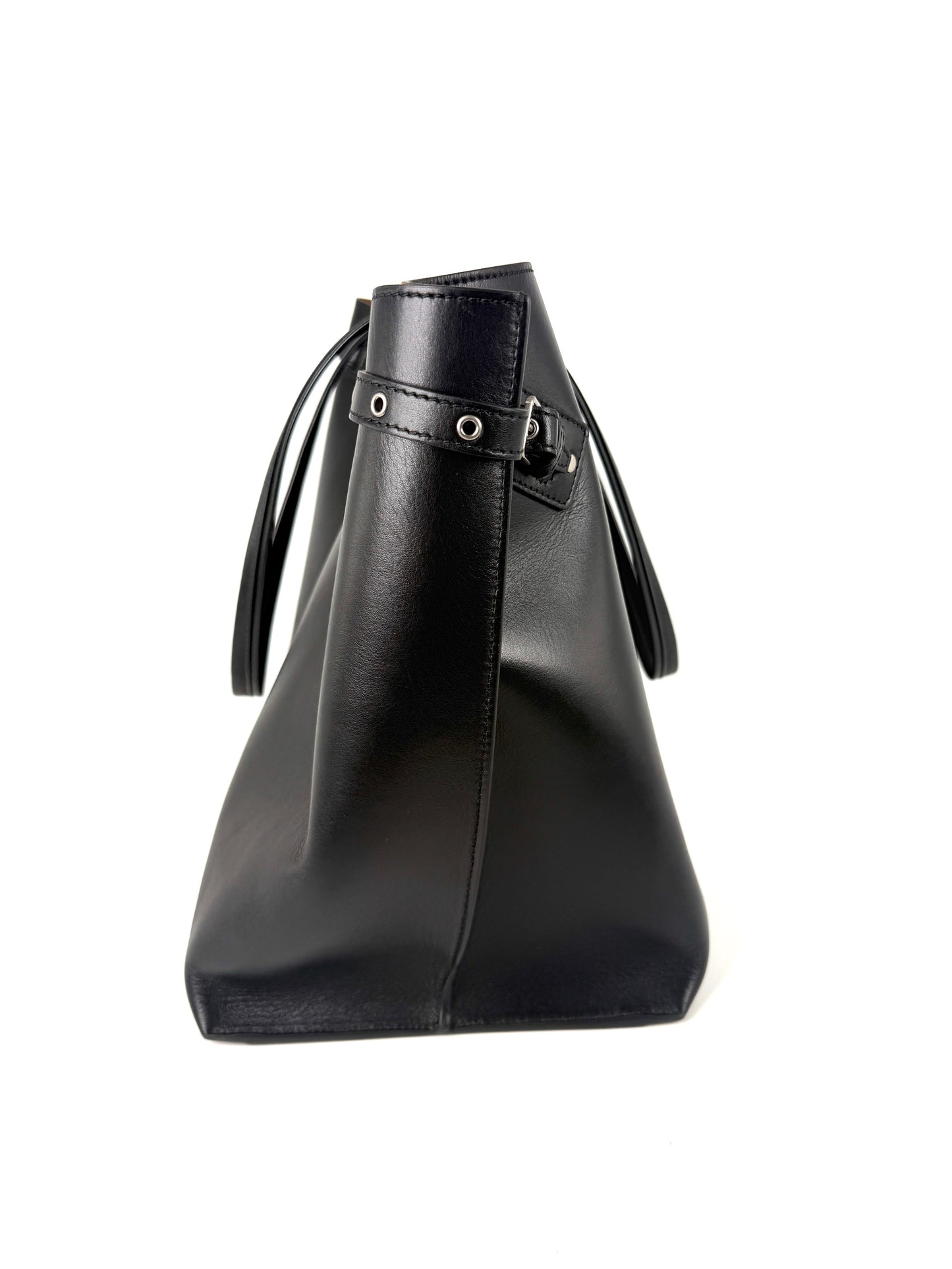 Proenza Schouler Day Smooth Carryall Calfskin Black Buckle Leather Tote Shoulder Bag
