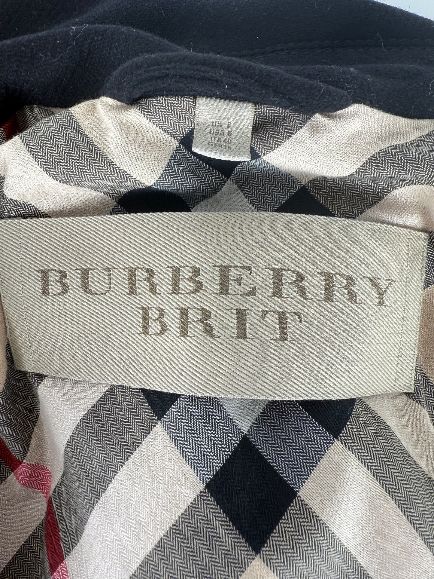 BURBERRY Brit Black Double Breasted Slim Fit Heritage Wool Coat 40 6