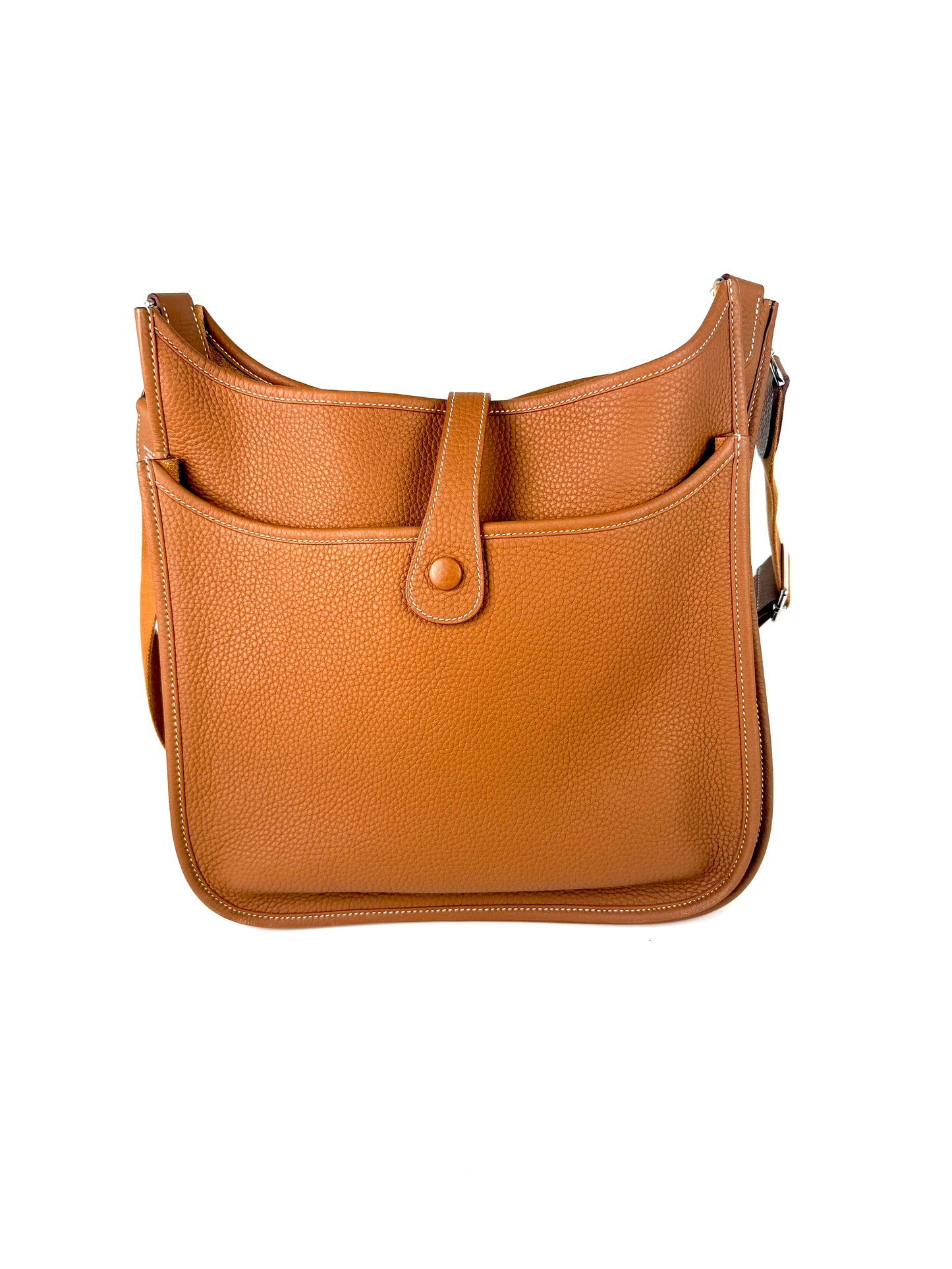 HERMES Evelyne III 33 Gold Clemence Leather Crossbody Bag