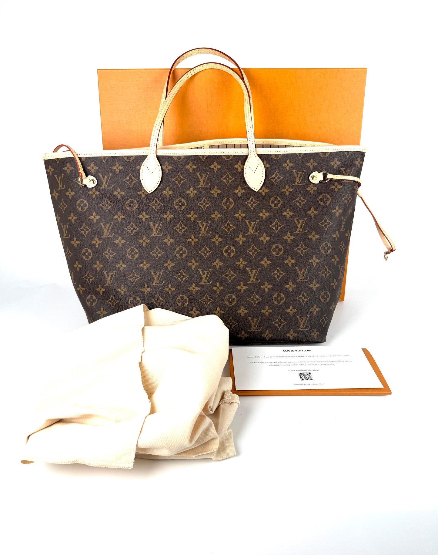 LOUIS VUITTON Neverfull GM Monogram Brown Beige 2026 Tote Bag With Pouch New in box