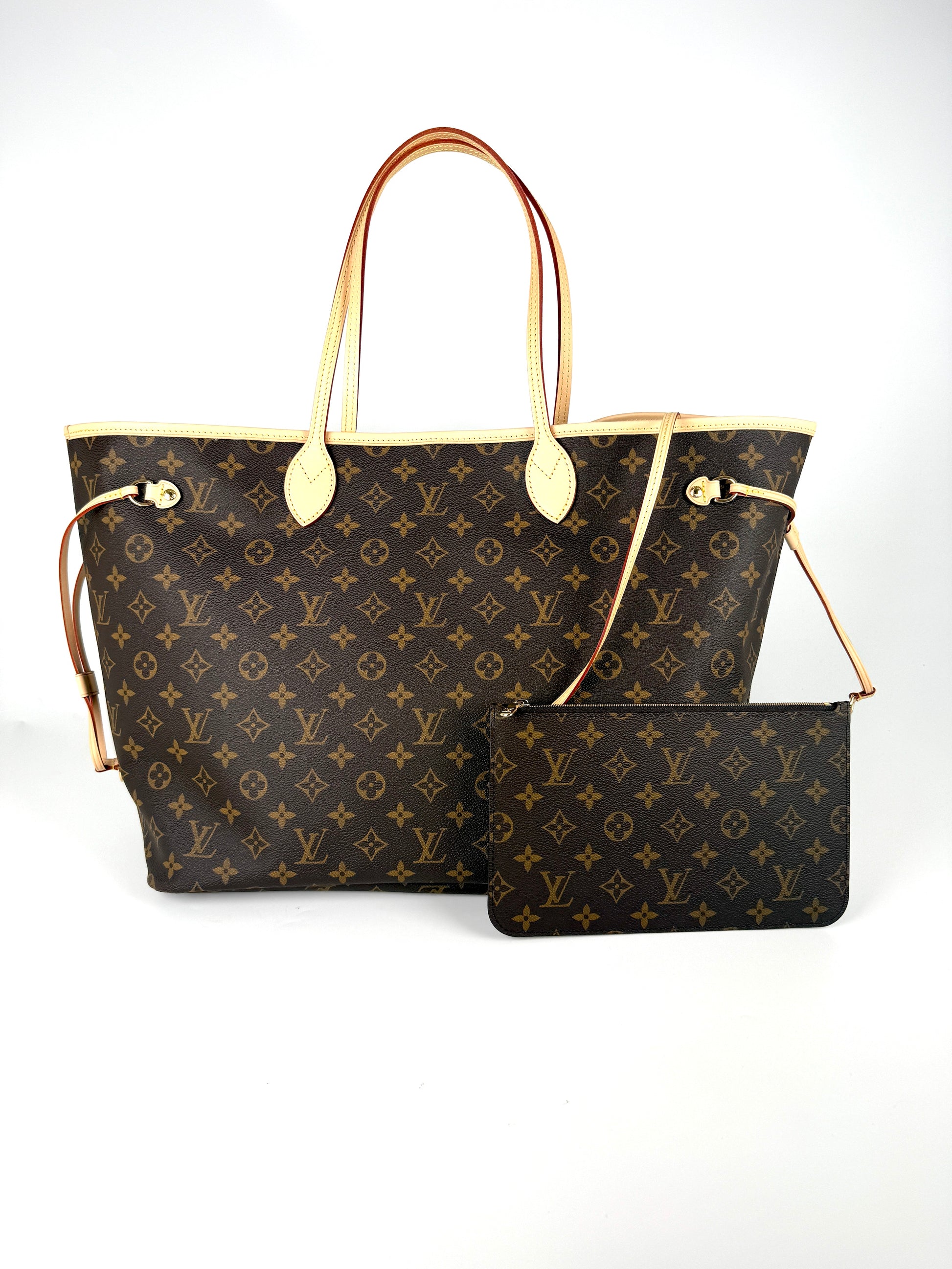LOUIS VUITTON Neverfull GM Monogram Brown Beige 2026 Tote Bag With Pouch New in box