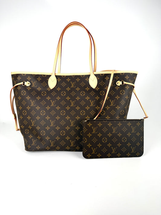LOUIS VUITTON Neverfull GM Monogram Brown Beige 2026 Tote Bag With Pouch New in box