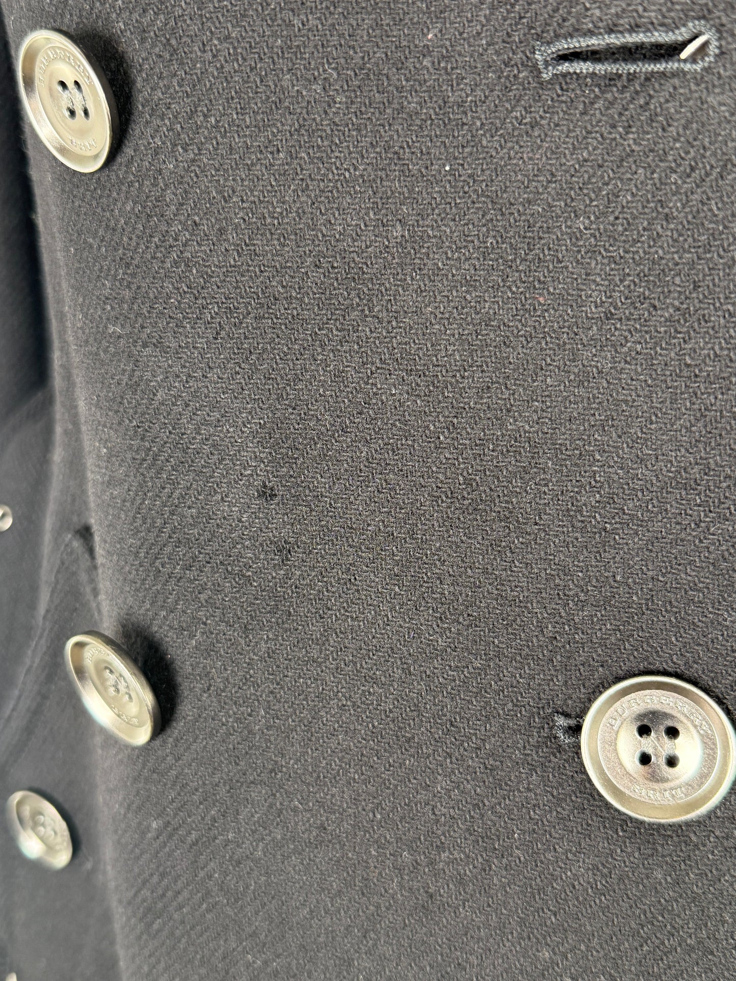 BURBERRY Brit Black Double Breasted Slim Fit Heritage Wool Coat 40 6