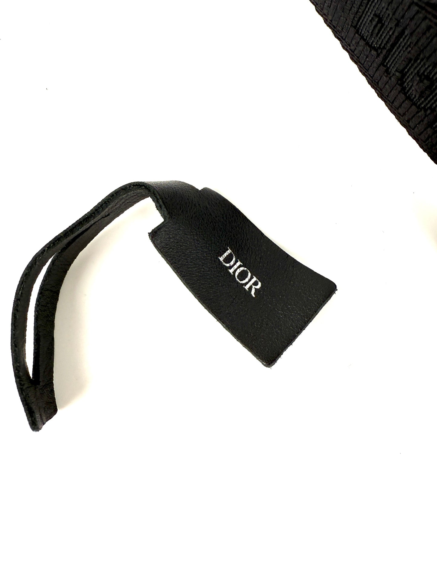 Christian Dior Black Skinny Logo Canvas Belt 90 36