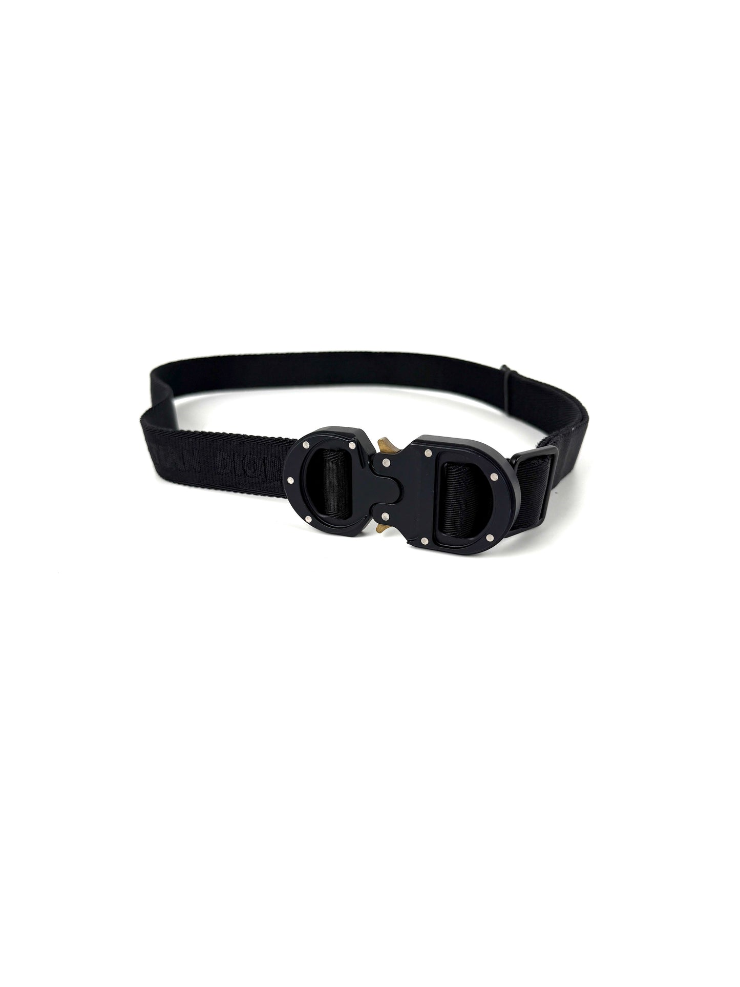 Christian Dior Black Skinny Logo Canvas Belt 90 36