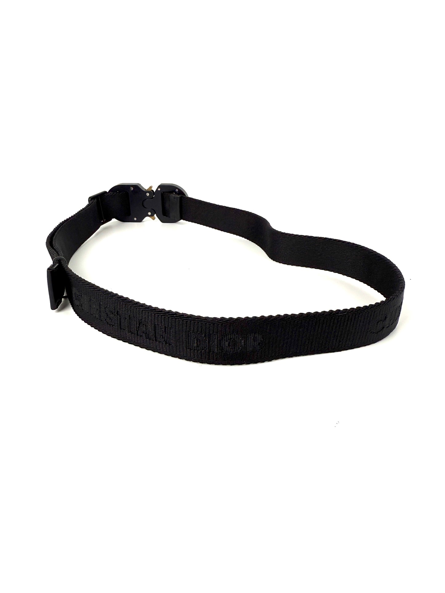 Christian Dior Black Skinny Logo Canvas Belt 90 36